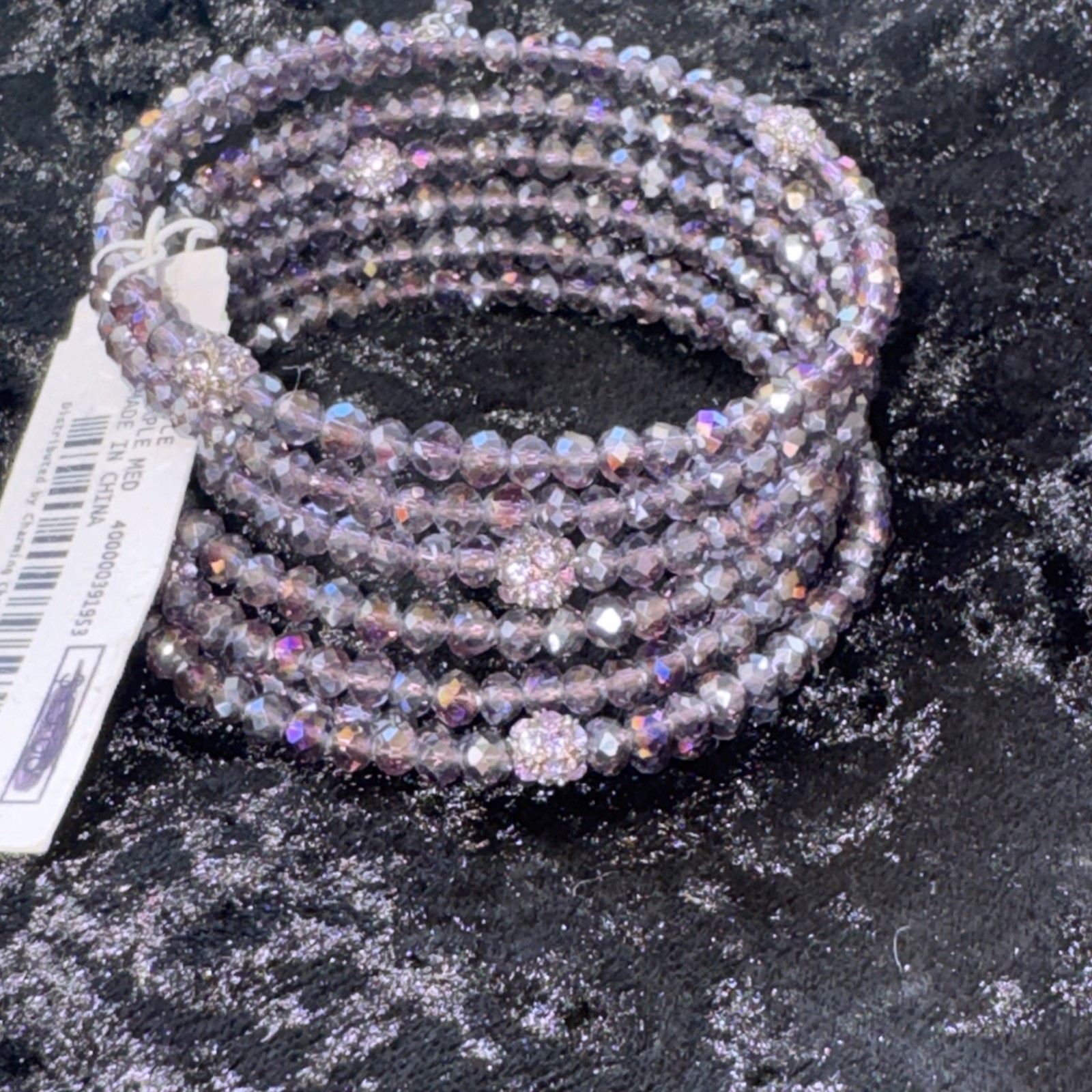 Wire Wrap Bracelet – Micro Beaded – purple NWT