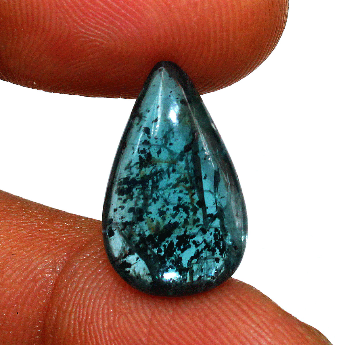 5 PC Natural Flashy Teal Moss Kyanite Untreated 15.4mm-18.5mm Cabochon Gemstones