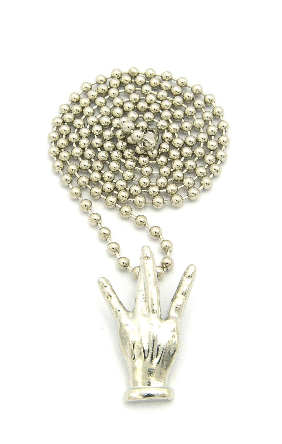 New WESTSIDE Hand Micro Pendant w/3mm 27″ Ball Chain Hip Hop Necklace FMMP38