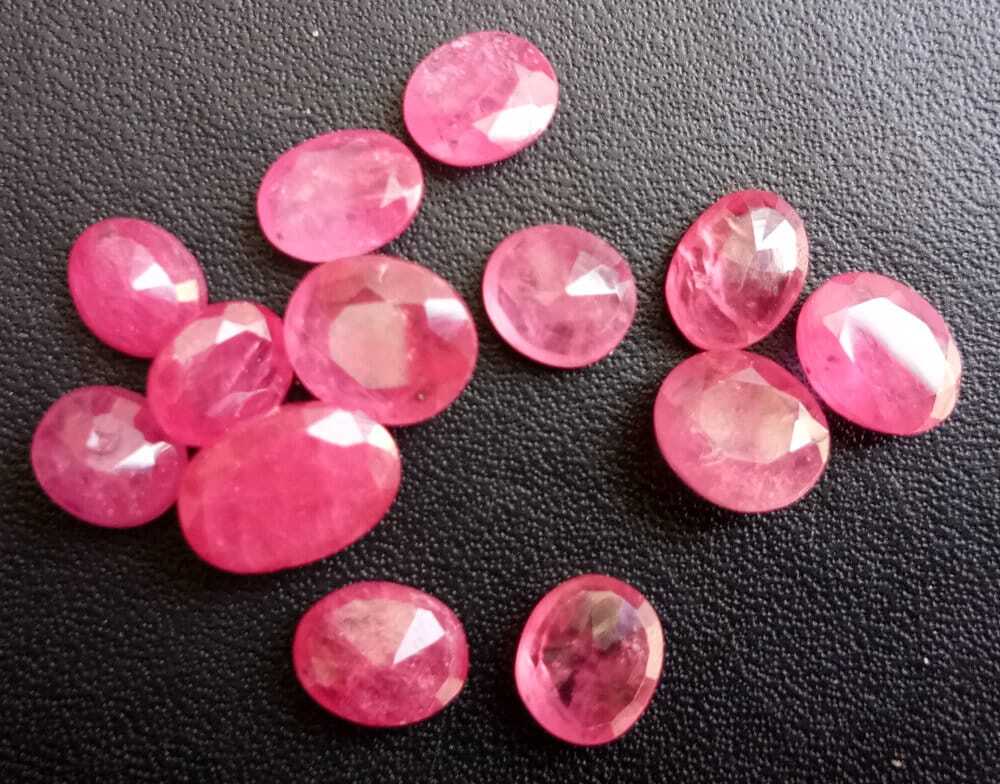 4.4×5.5mm-6x7mm Ruby Mozambique Oval Cut Stone, Natural Ruby Faceted Oval Cut