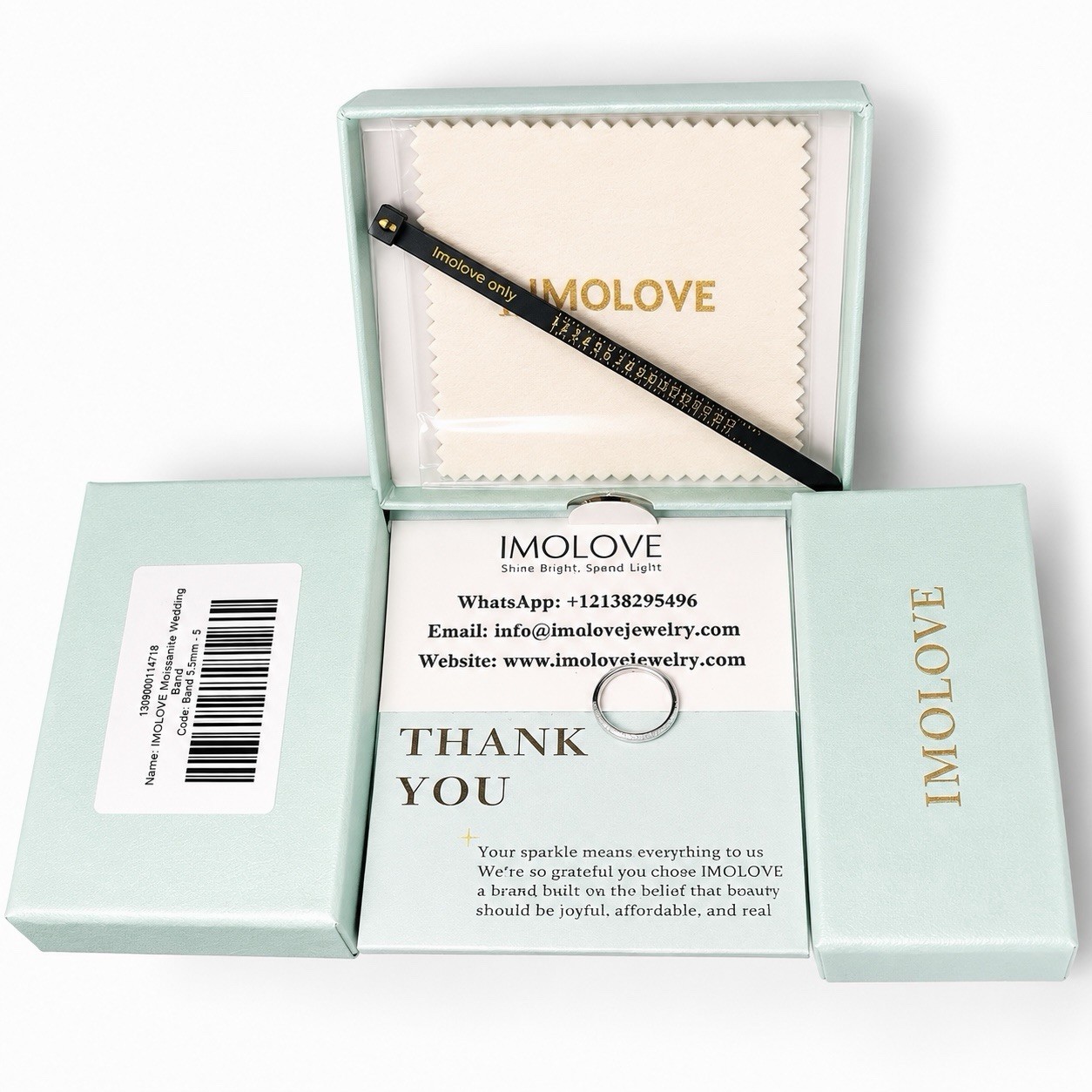 IMOLOVE MOISSANITE WEDDING BAND FOR WOMEN 925 STERLING Variety Size
