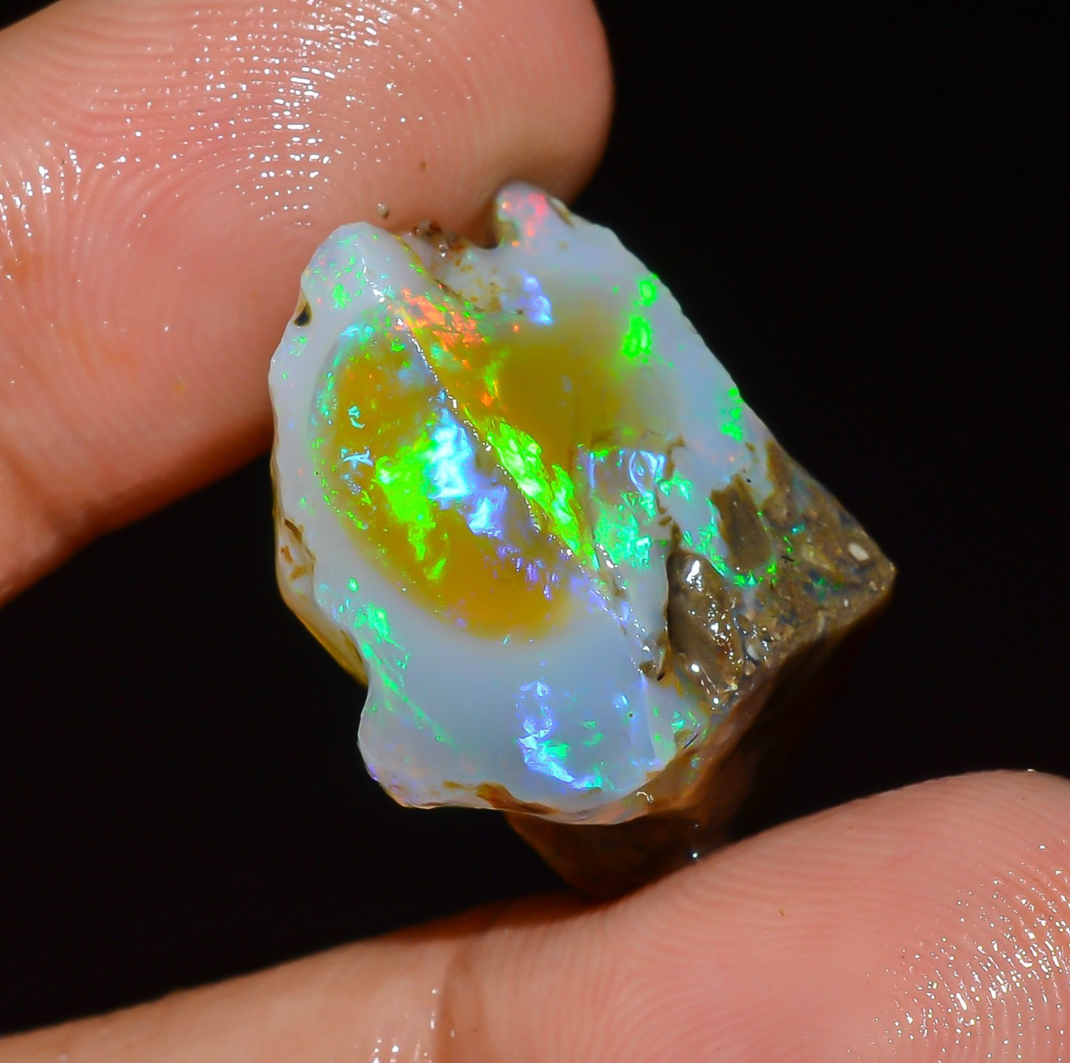 AAA Natural Ethiopian Opal Rough Specimen Welo Fire Opal Crystal Approx 18 Ct.
