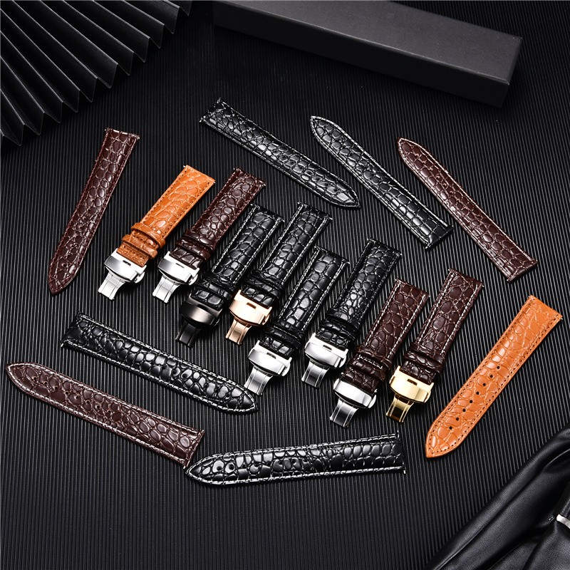 Correas De Reloj De Cuero Con Patrón De Cocodrilo Para Hombre Diseño De Lujo Cor