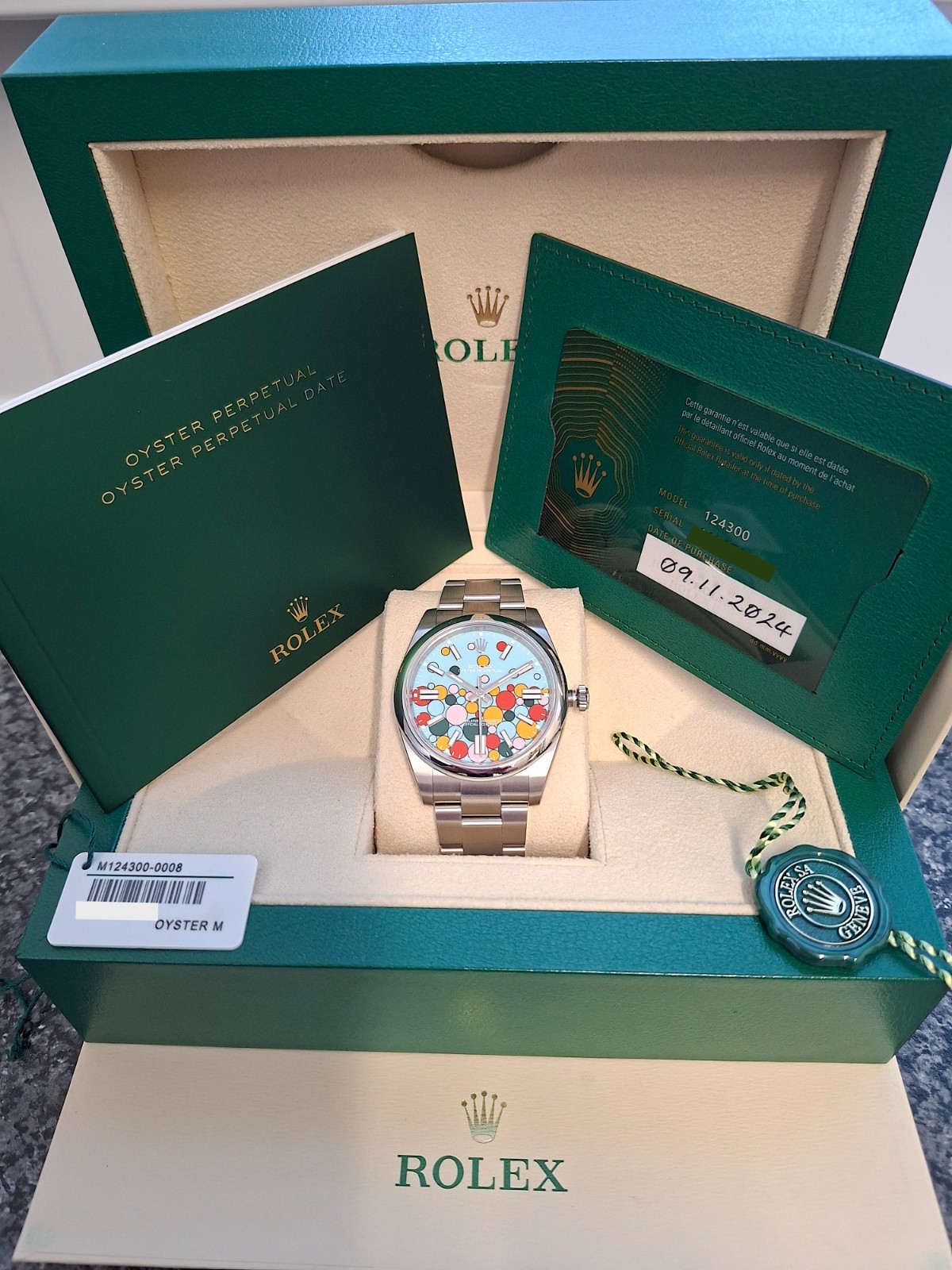 Rolex Genuine Oyster Perpetual 41 Celebration Dial Full Set in Stickers