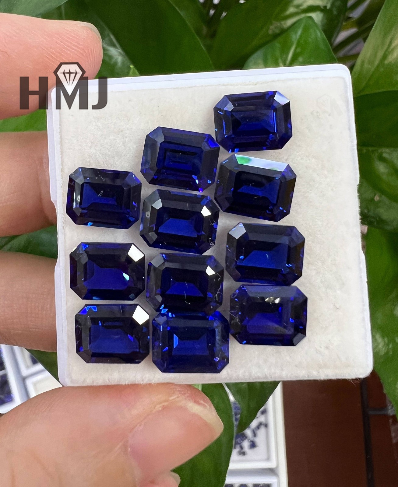 Emerald Shape Lab Created Royal Blue Sapphire Stones AGL Jewelry Loose Gemstones