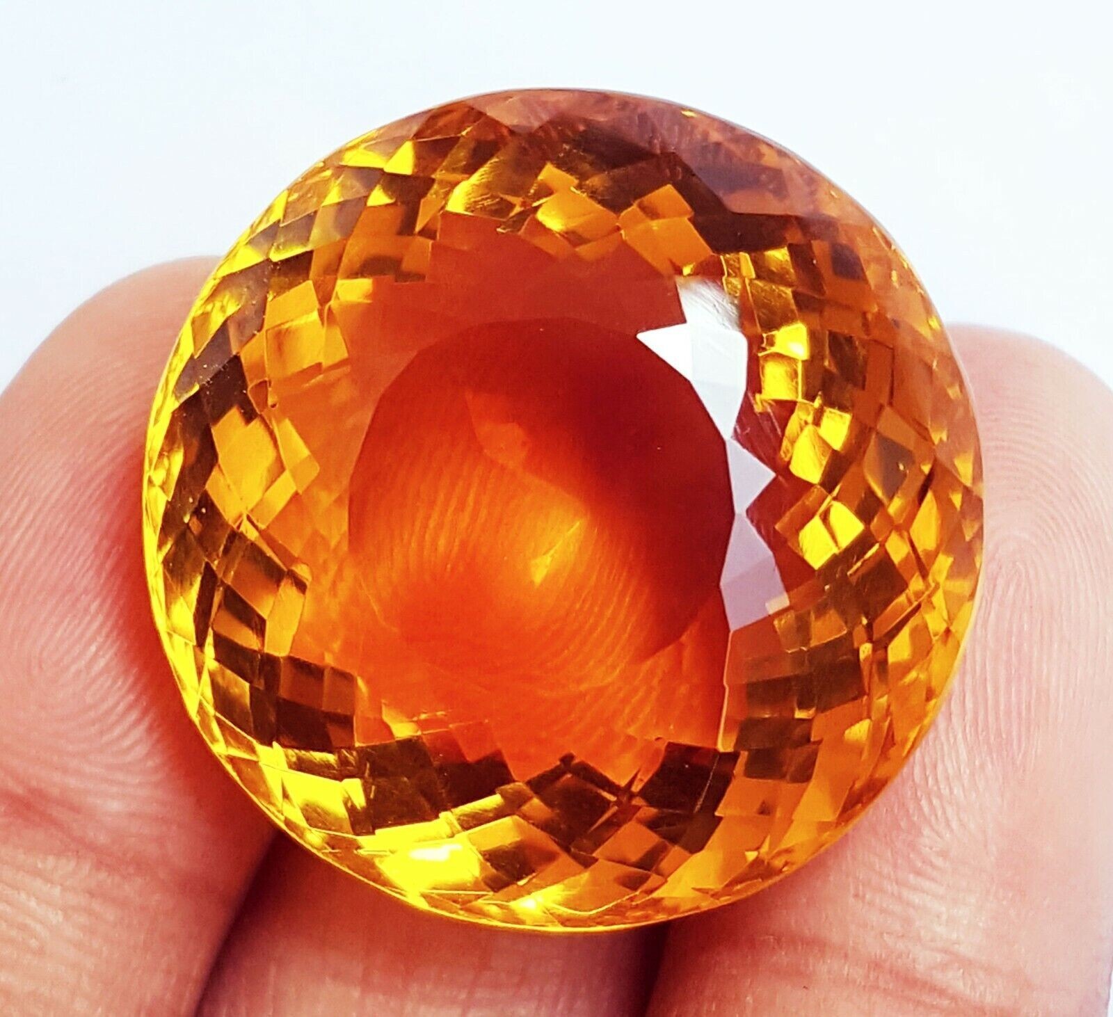 GIE Certified Natural 105 Ct Round Shape Yellow Citrine Brazilian Loose Gemstone
