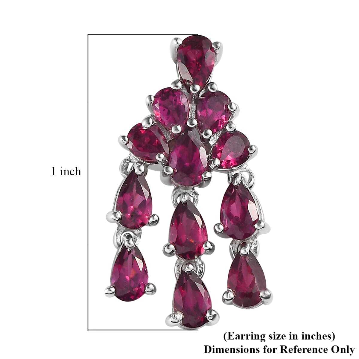 AMAZING!! Rhodolite Chandelier Earrings Platinum Plated Sterling 5.65ctw