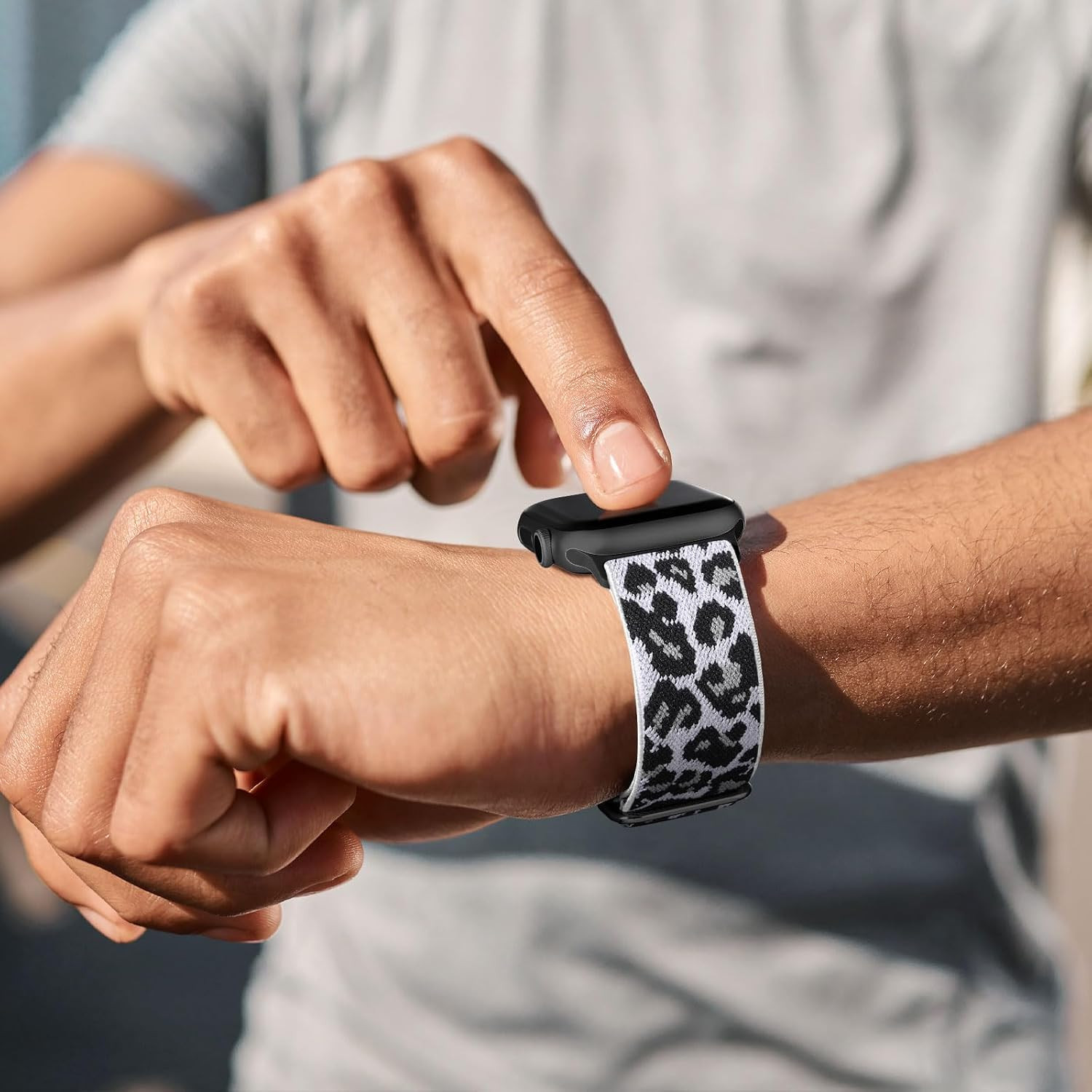 Leopard Stretchy Band for Apple Watch 40Mm 38Mm 41Mm 42Mm, Sport Nylon Ankle/Arm
