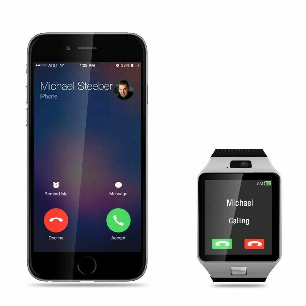 New Blue-tooth Smart Watch & Phone with Camera Touch Screen Sleep Monitor