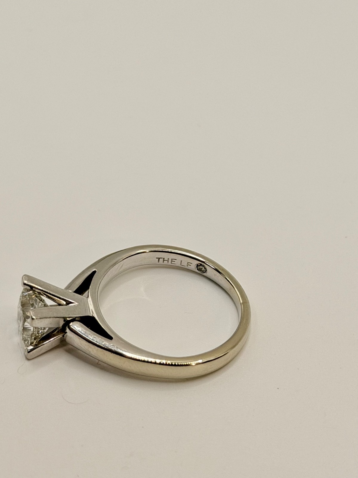 Leo Princess Diamond Solitaire Engagement Ring 1.03 ct 14K & Plat