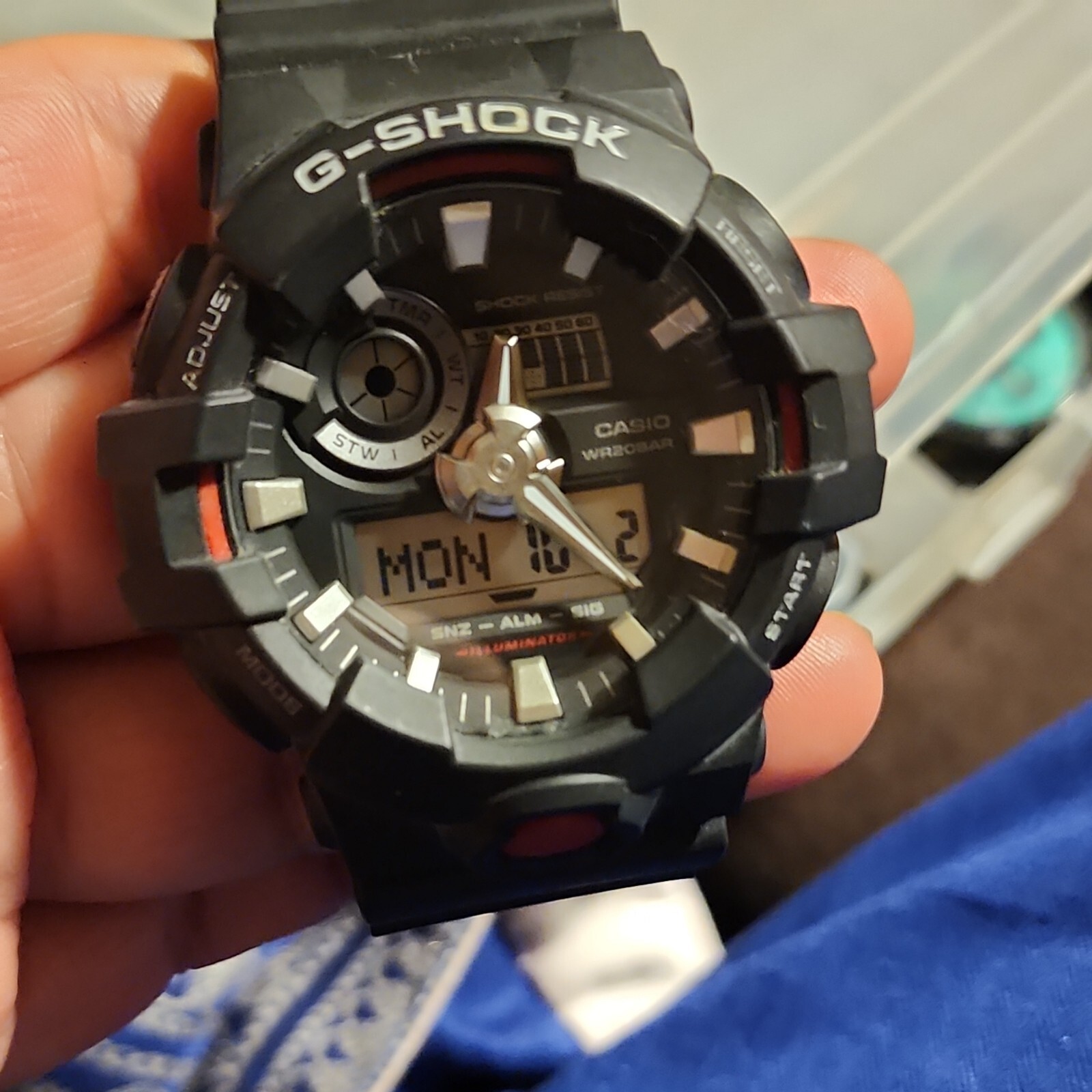 Casio G-Shock GA-700-1A Analog Digital Black Resin Strap Alarm Men’s Watch
