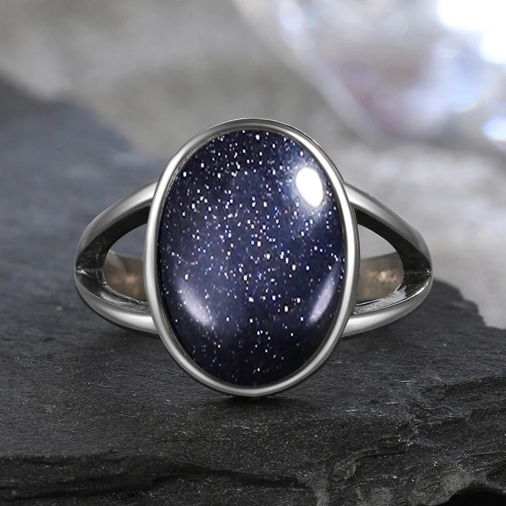 Moonstone Ring Sterling Silver Oval Tension Mount Vintage Wedding Women Jewelry
