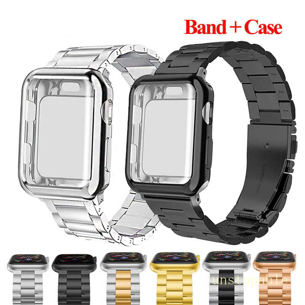 For Apple Watch Series 9 8 7 6 5 4 3 SE 40 49 45mm Metal iWatch Strap Band Case