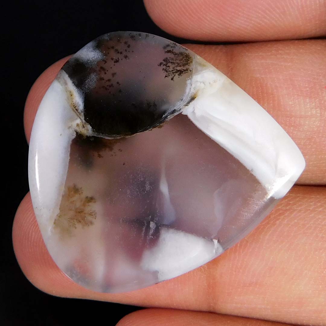 41.65Cts. Natural Gorgeous Dendritic Opal Pear Cabochon Reiki Healing Gemstone