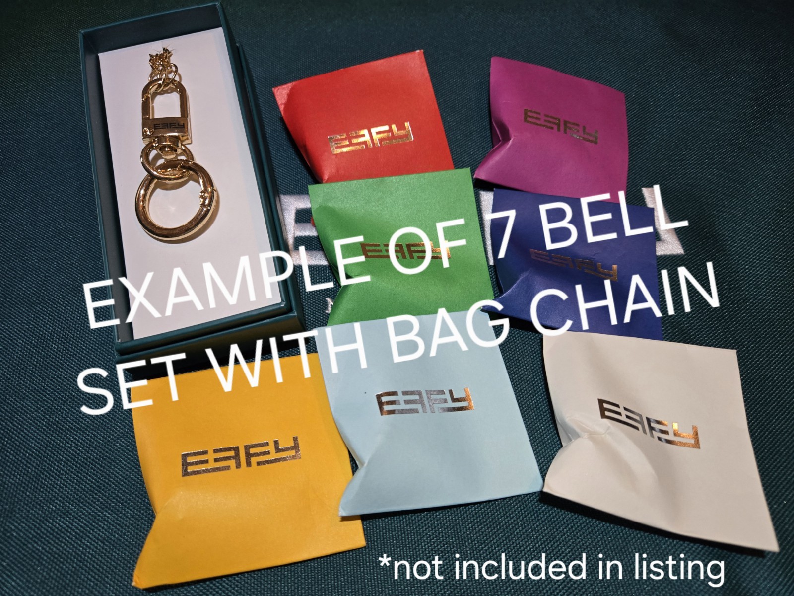EFFY White Bell Charm Gold-Tone Bag Keychain Dangle charm Royal Caribbean 2026