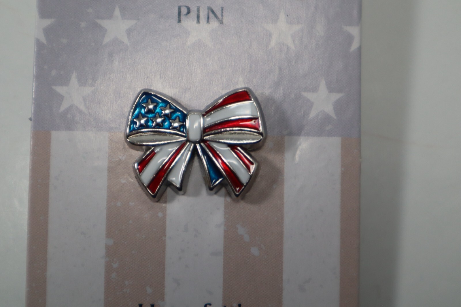 WTOP Bow Have faith sweet land liberty LAND THAT I LOVE patriotic tack pin Ganz