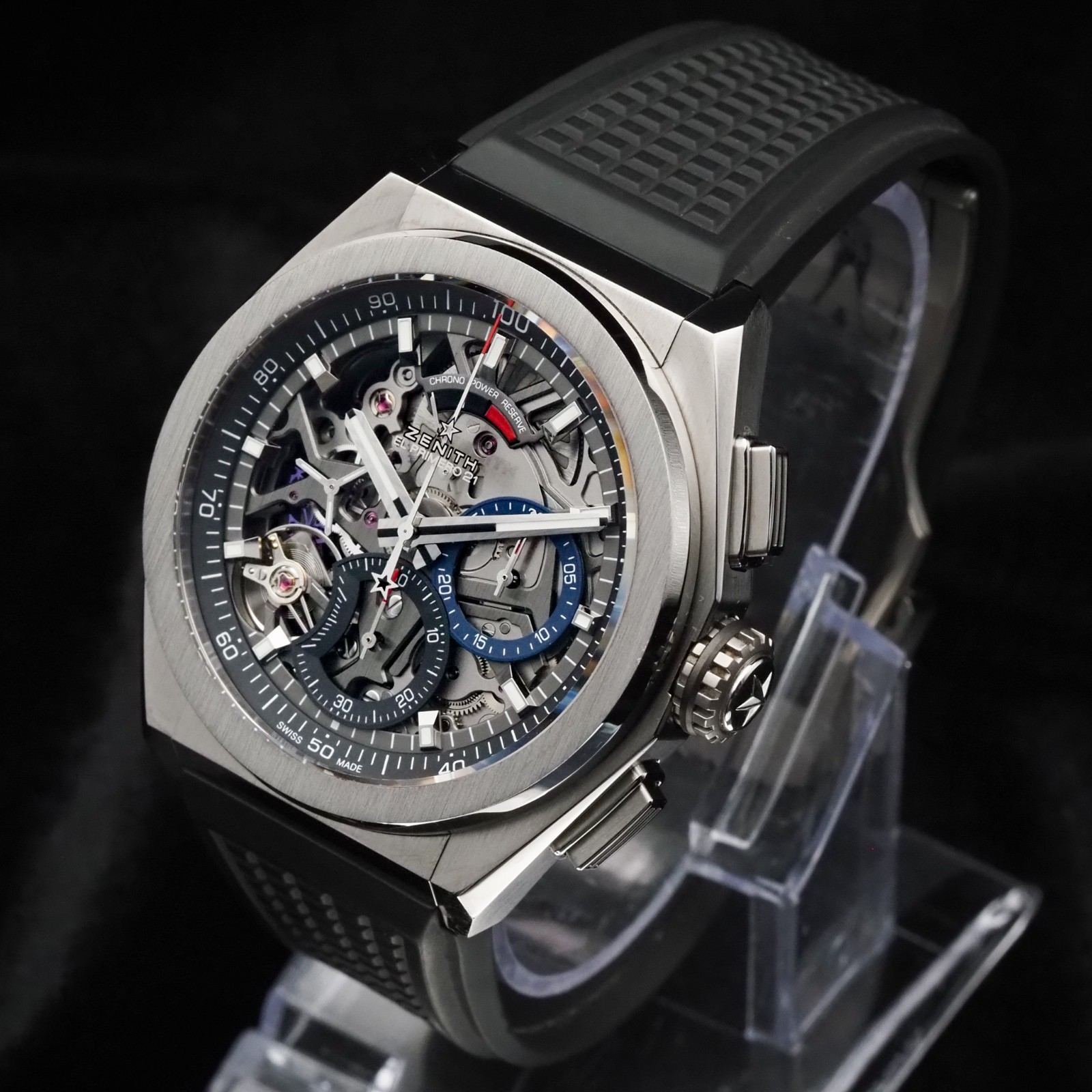 Zenith Defy El Primero 21 44MM Skeleton Dial Rubber Strap (95.9000.9004/78.R782)