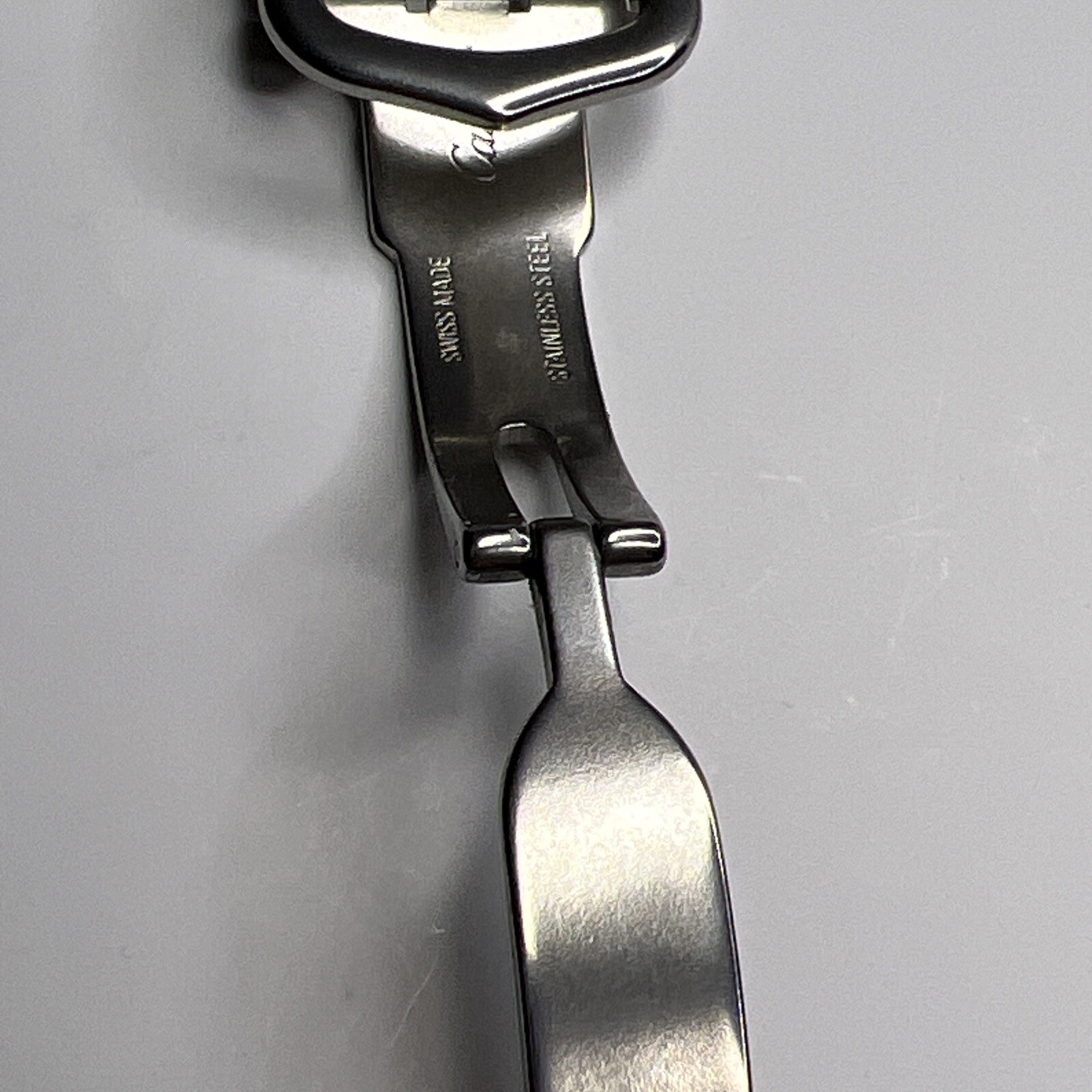 Cartier Steel Deployant Deployment Clasp 14mm For Foldover Strap w/o Holes