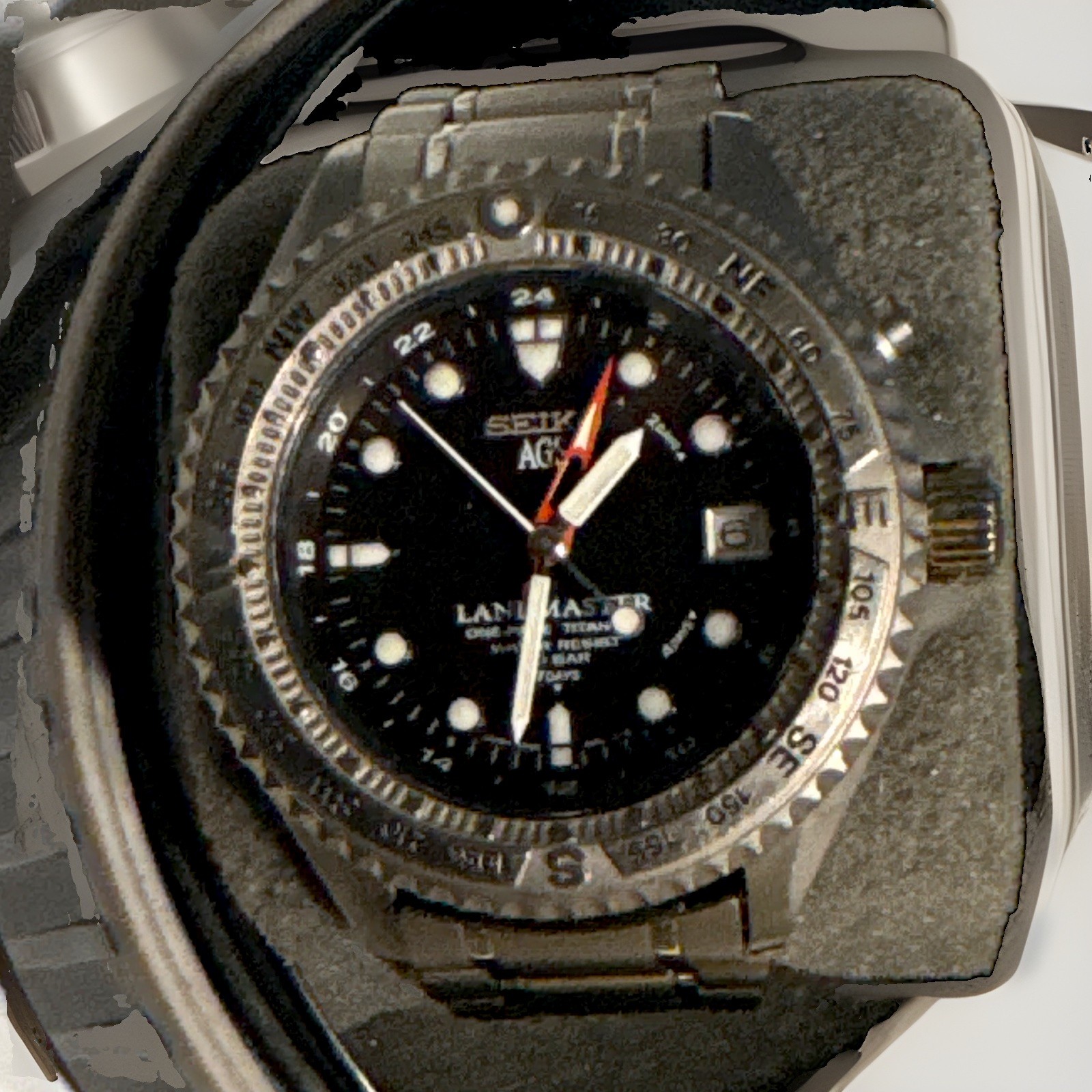 Vintage Seiko Landmaster AGS GMT Titanium SBCW001 5M45-6A00 Box Papers JDM