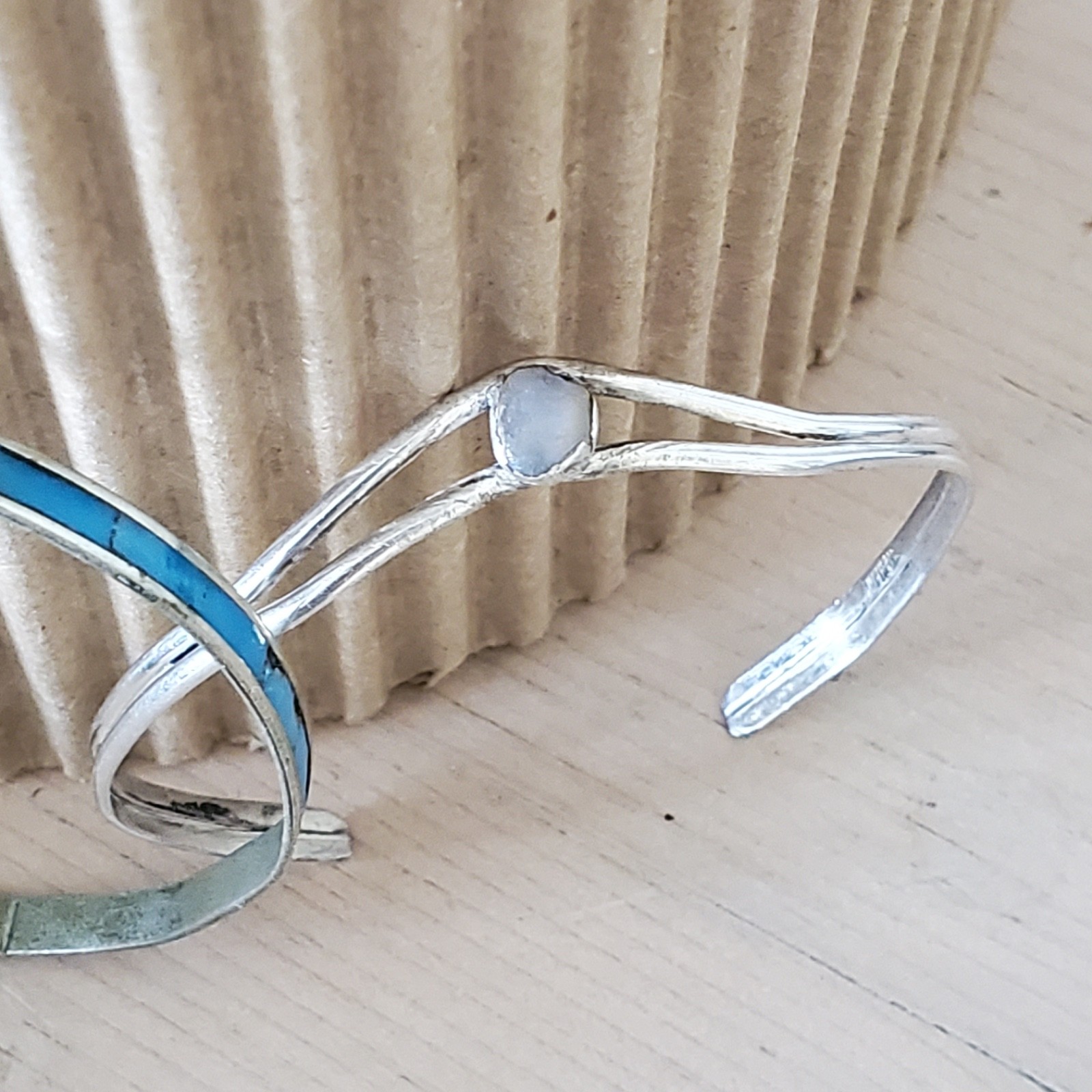 Vintage Sterling Fred Harvey Era Opal Mother of Pearl Turquoise Bracelet Bundle