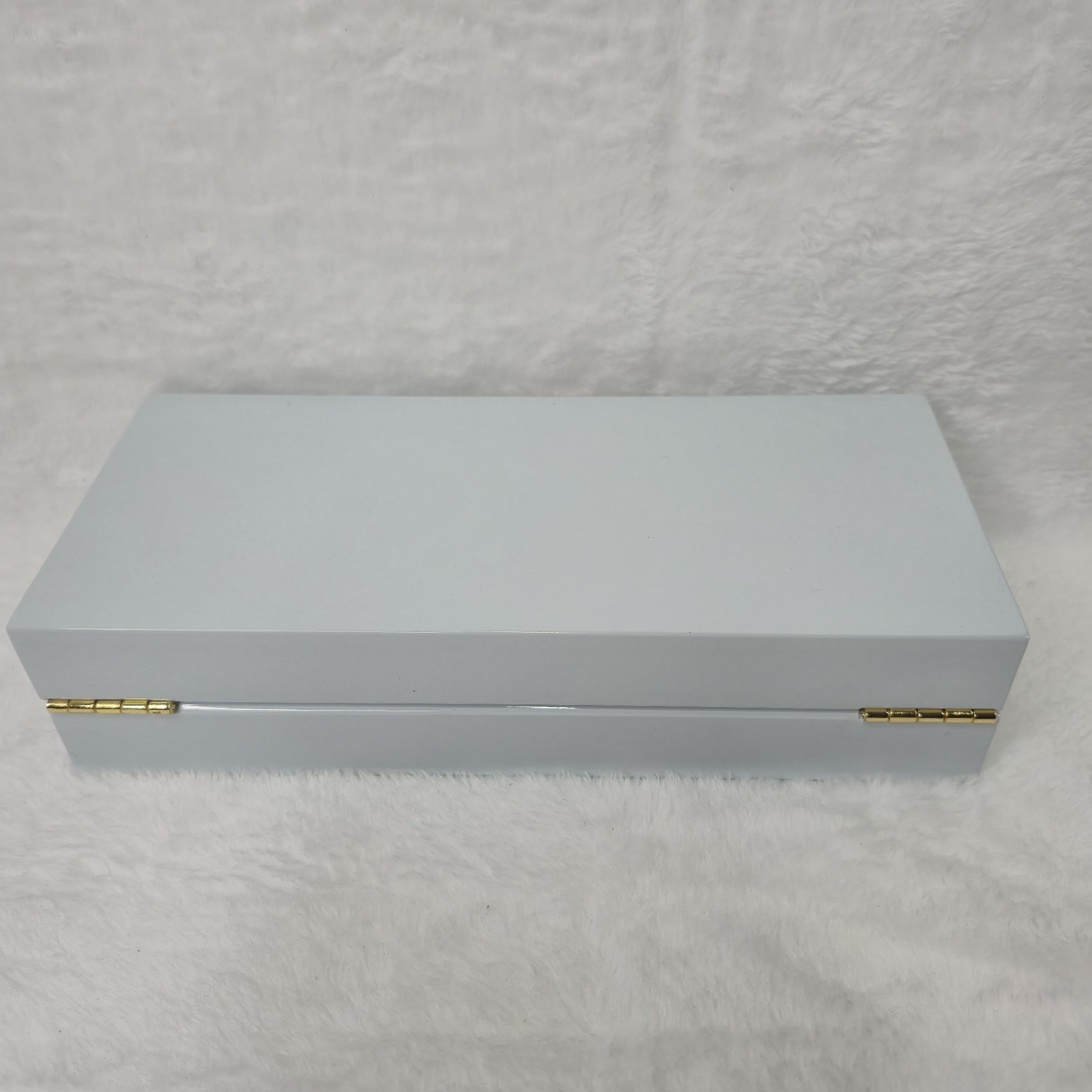 Addison Ross LTD Polished Lacquer Wood Jewelery Box Glossy Sky Blue 4″x9″ READ