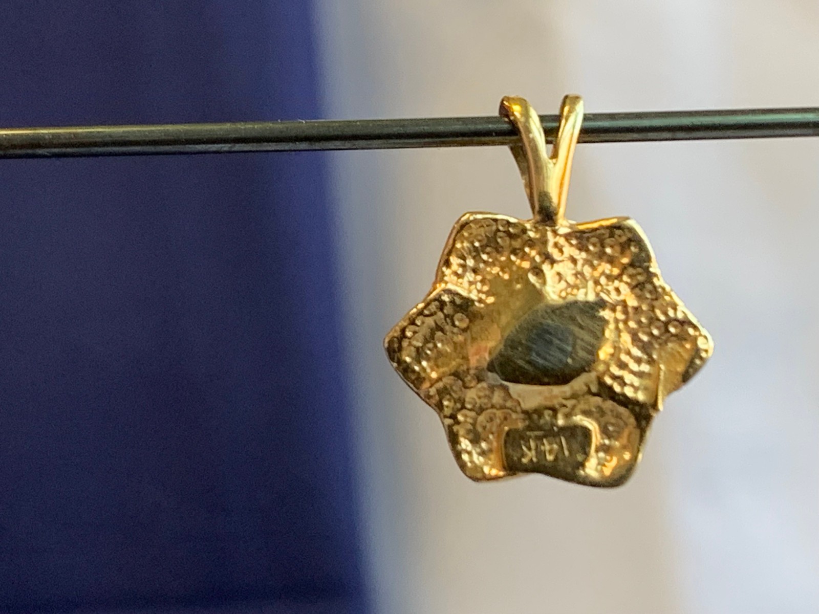 14K Yellow Gold Diamond Flower Pendant 3.29g Fine Jewelry Rose Charm *READ*