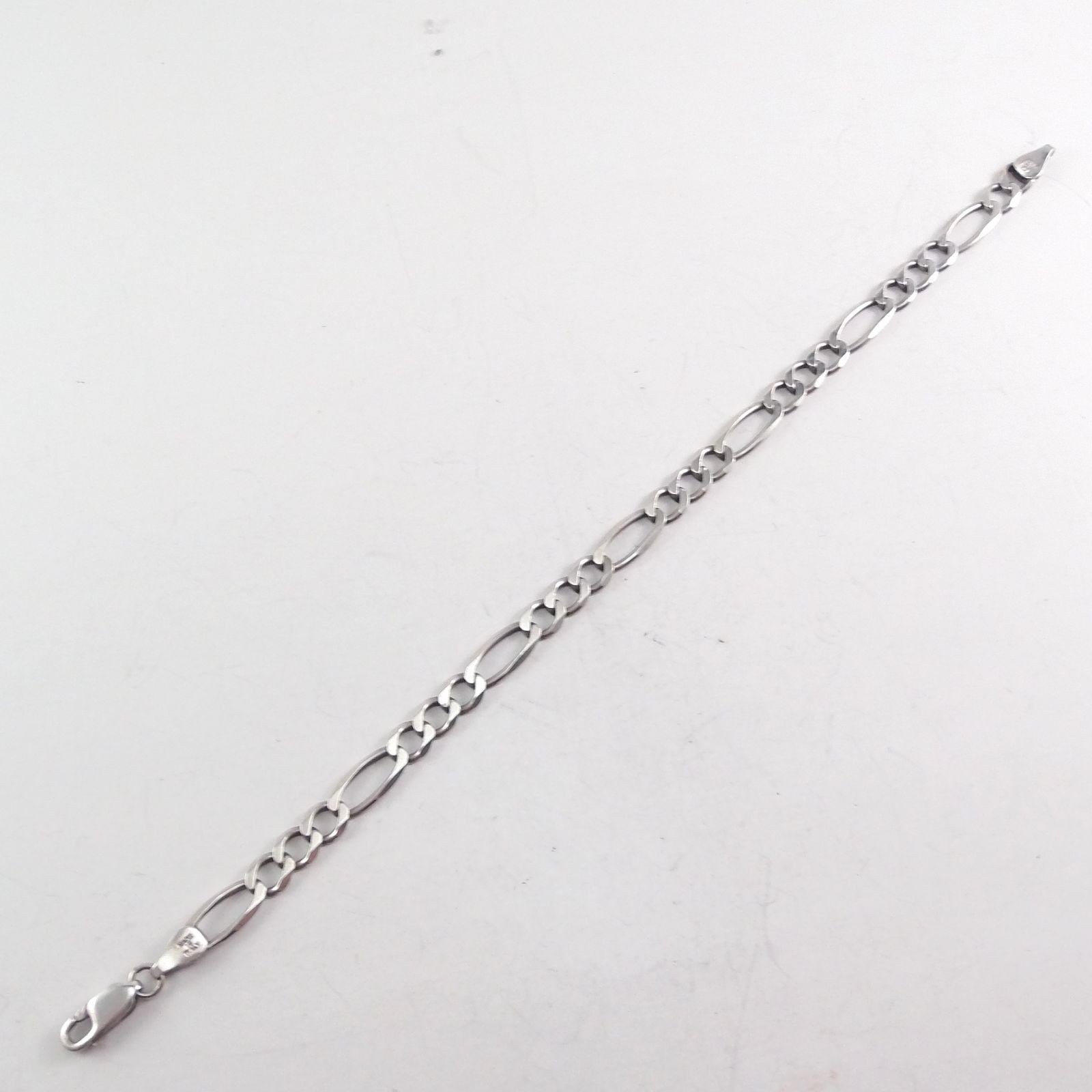 Vintage Milor 925 Solid Sterling Silver Figaro Link Bracelet 7.5″ Long 5.7mm