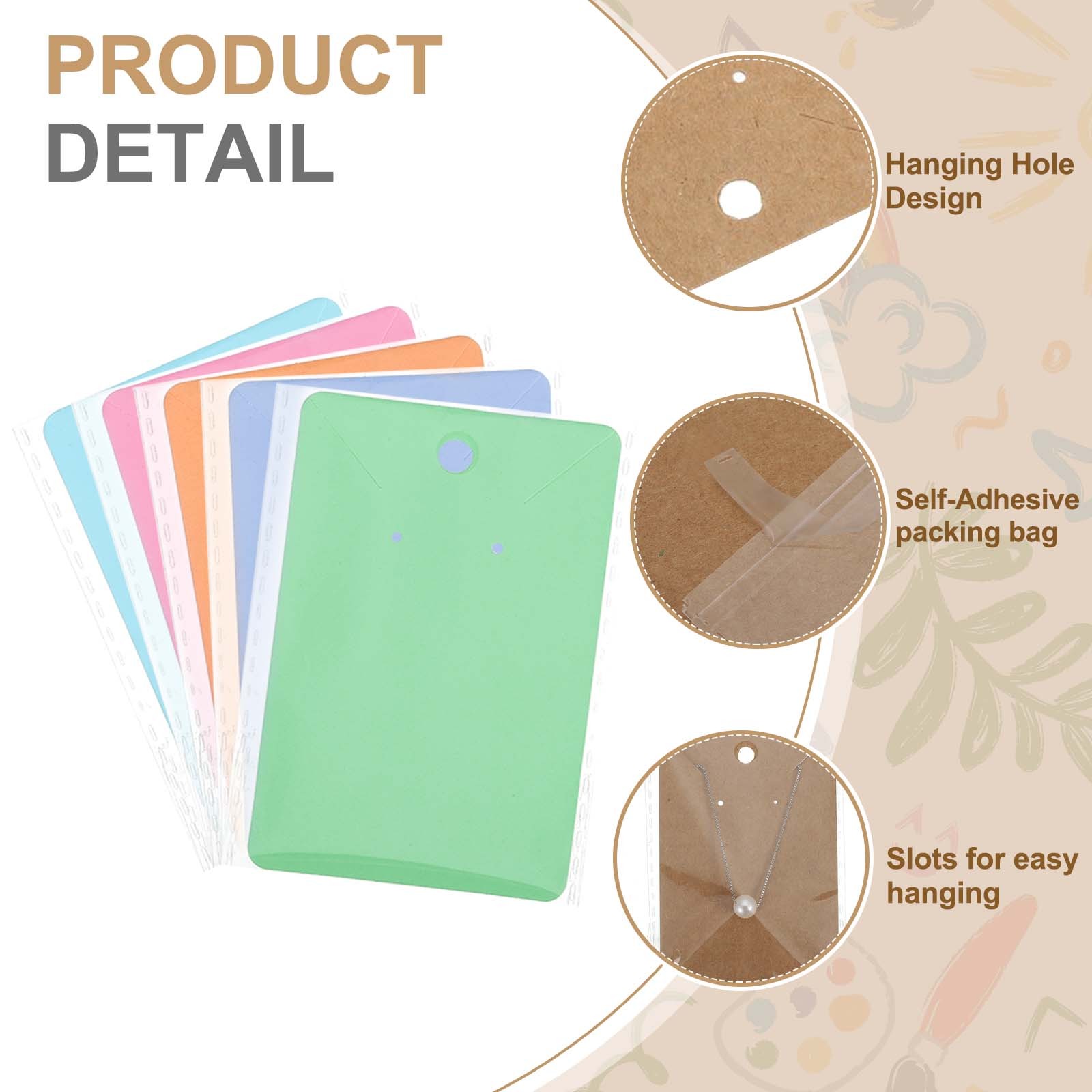 100 Pcs Earring Display Cards with Packaging (Light Pink, 3.5 x 2.4 Inches)