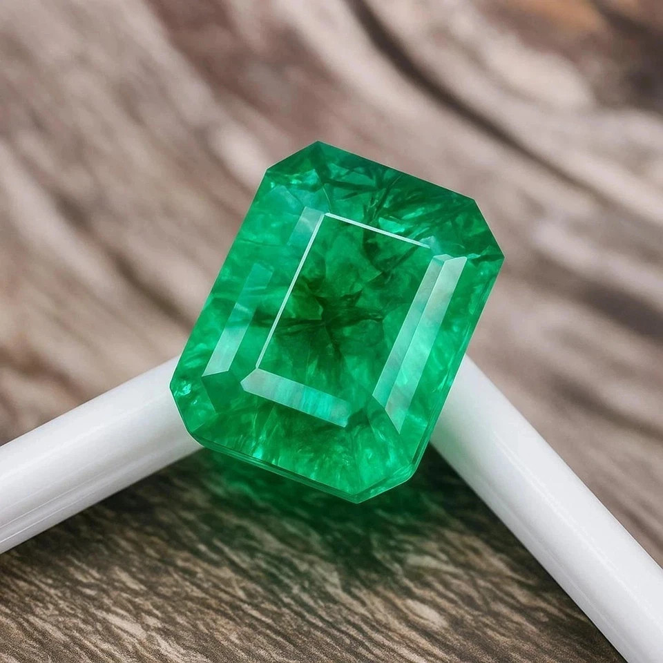 Colombian Green Emerald 8.00 Ct Natural Emerald Cut Loose Gemstone Certified