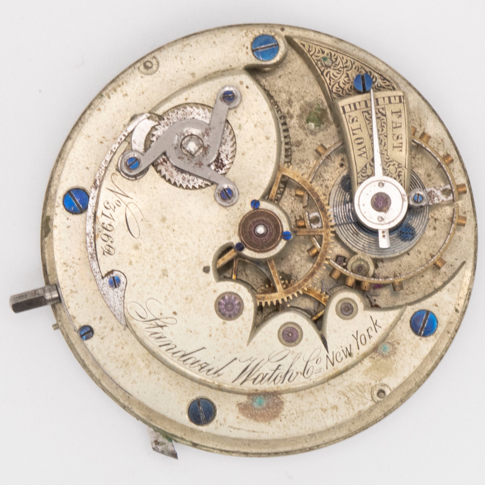 Scarce Standard Watch Co. 45.7 x 11.8 mm Antique Pocket Watch Movement