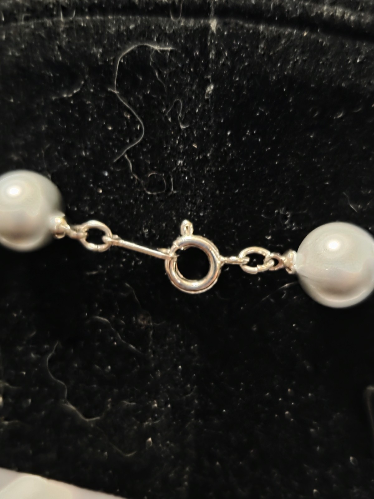 Chic Silver Gray Graduated Faux Pearl Statement Necklace And Earring Avon