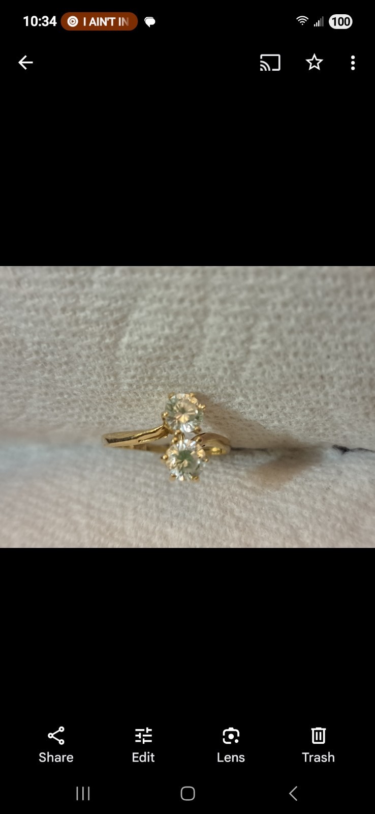 14k Gold Ring With Moisanite Stones. Stamped 14k