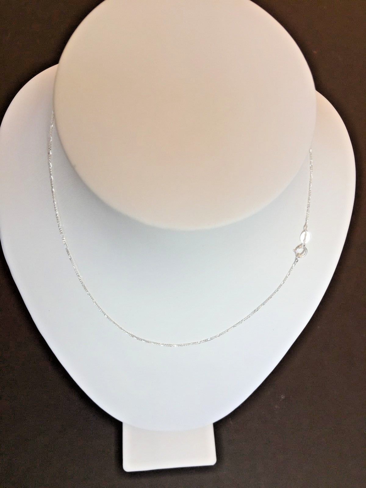 .925 STERLING SILVER CHAIN FIGARO 030 16″ X 0.75 MM WIDE J 304