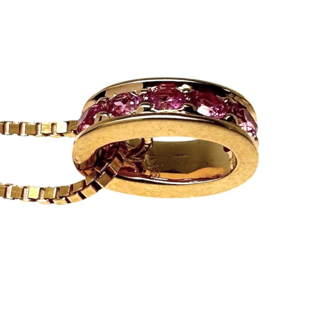 VANDOME Pink sapphire Necklace K18PG pink gold 3.3g 15.7″ Women