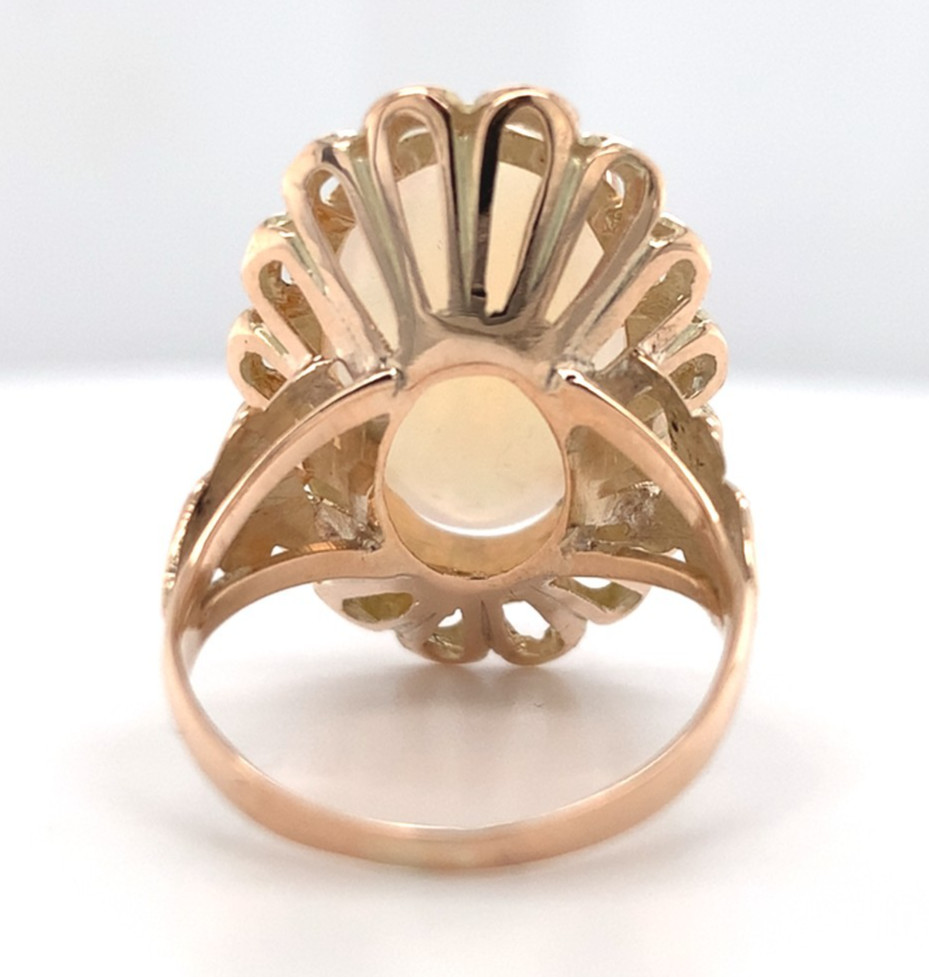 12k Yellow Gold 4.82 Carat Genuine Natural Australian Opal Ring 5.75 (#J7490)