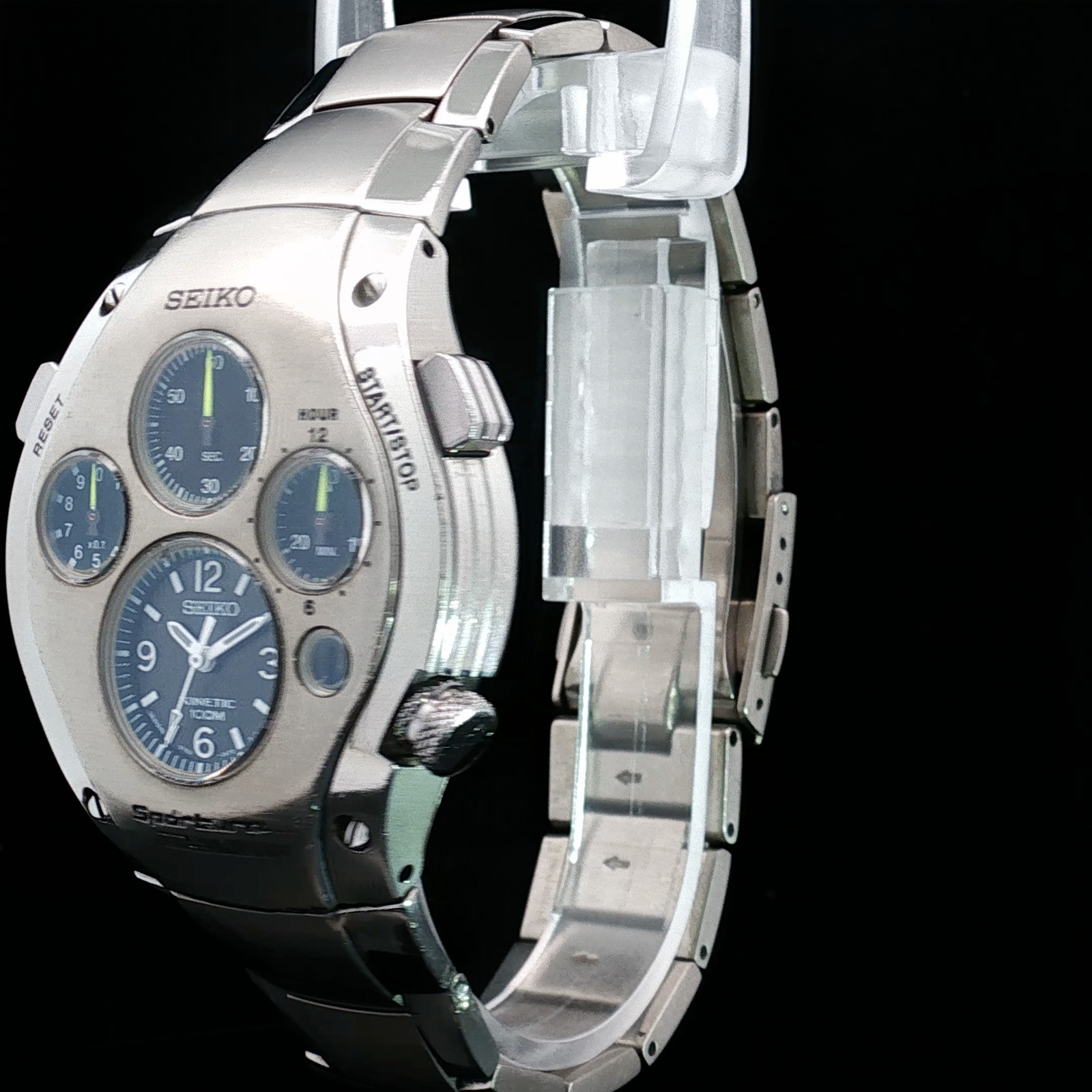 Seiko Sportura SLQ011 – Kinetic Chronograph – 9T82 – Jay Leno Titanium **SUPER R