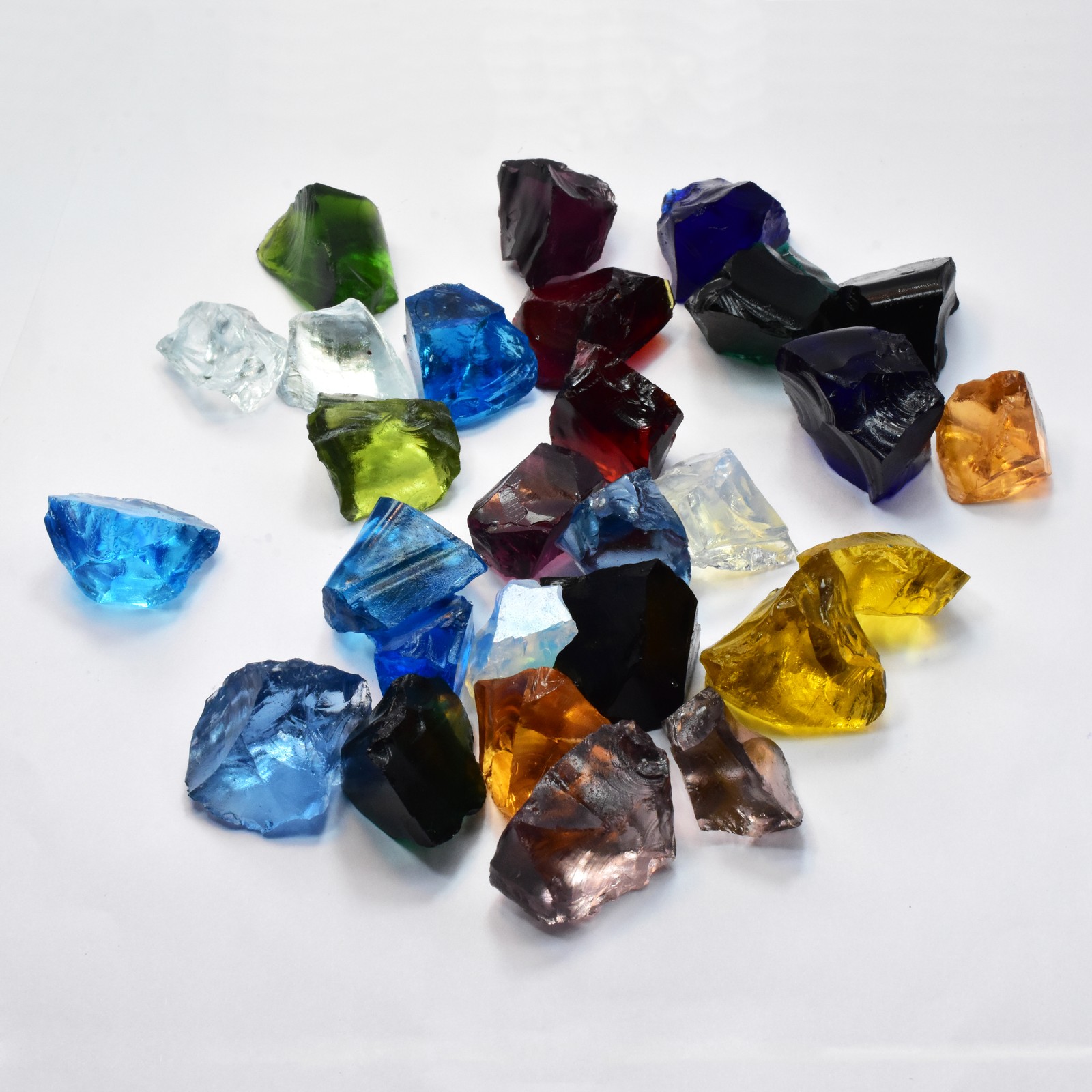 Topaz Mix Color Uncut Rough 300.00 Ct Lab-Created CERTIFIED Loose Gemstone Lot.