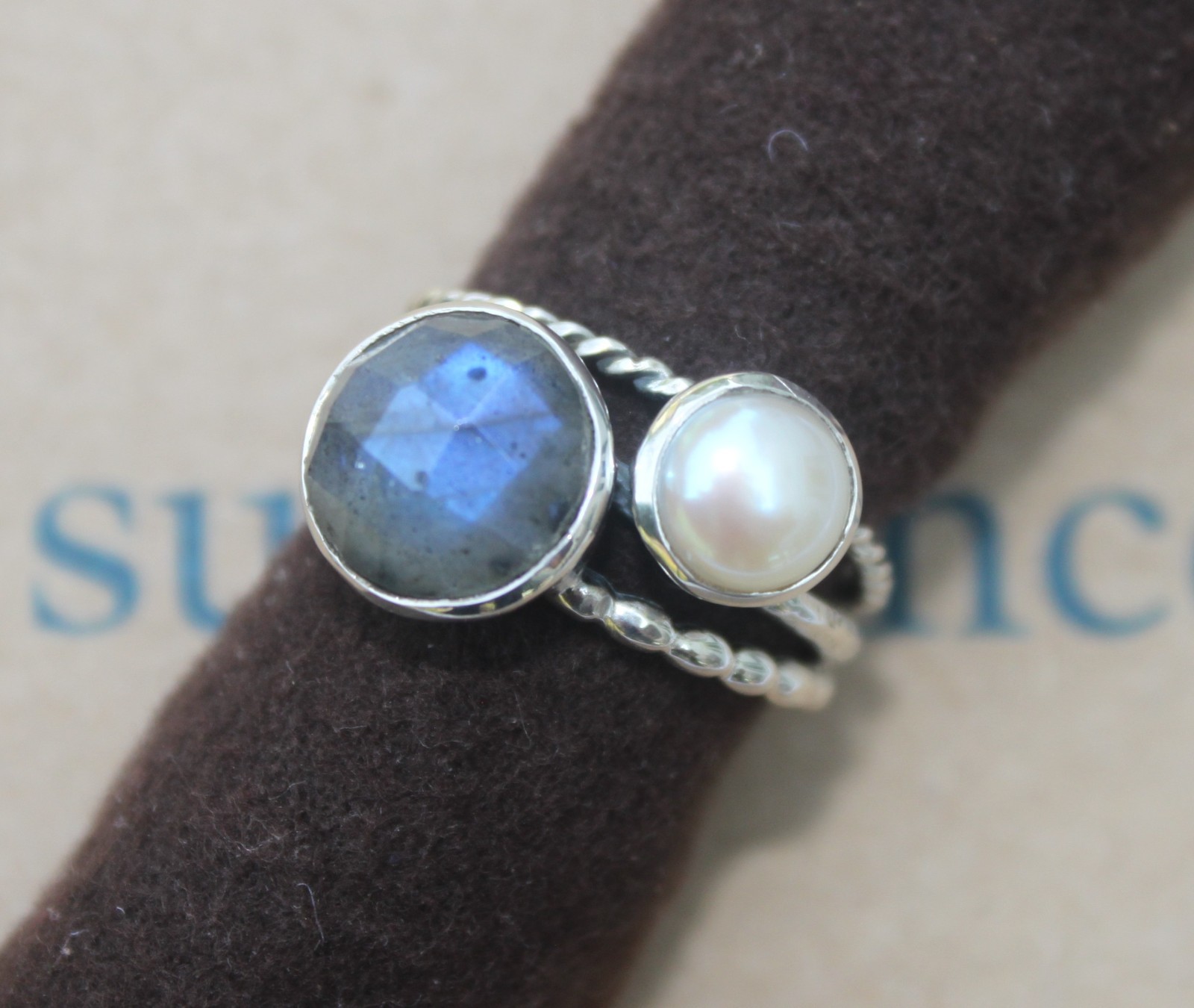SUNDANCE Catalog Sterling Silver Labradorite “Piccadilly Circus” Ring Sz 8 NIB