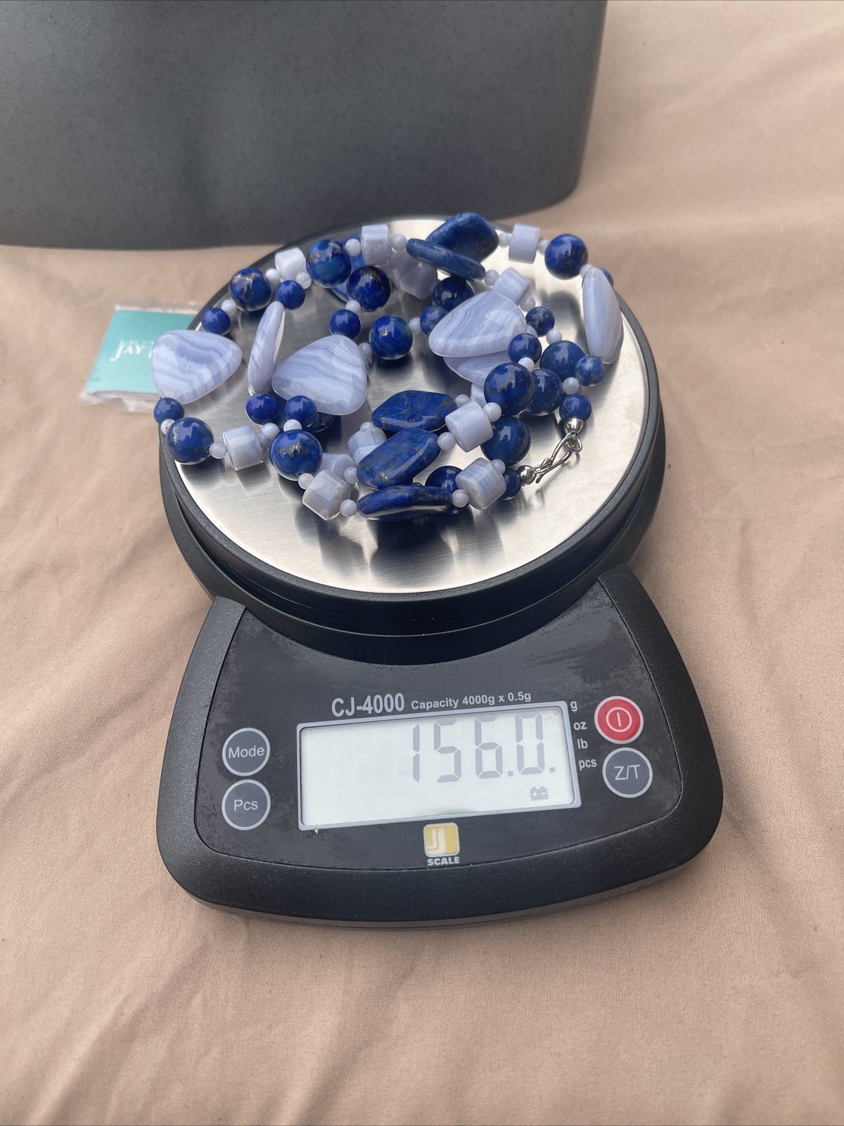 Mine Finds by Jay King DTR Sterling 925 blue lace agate lapis Nexklace 156 Grams
