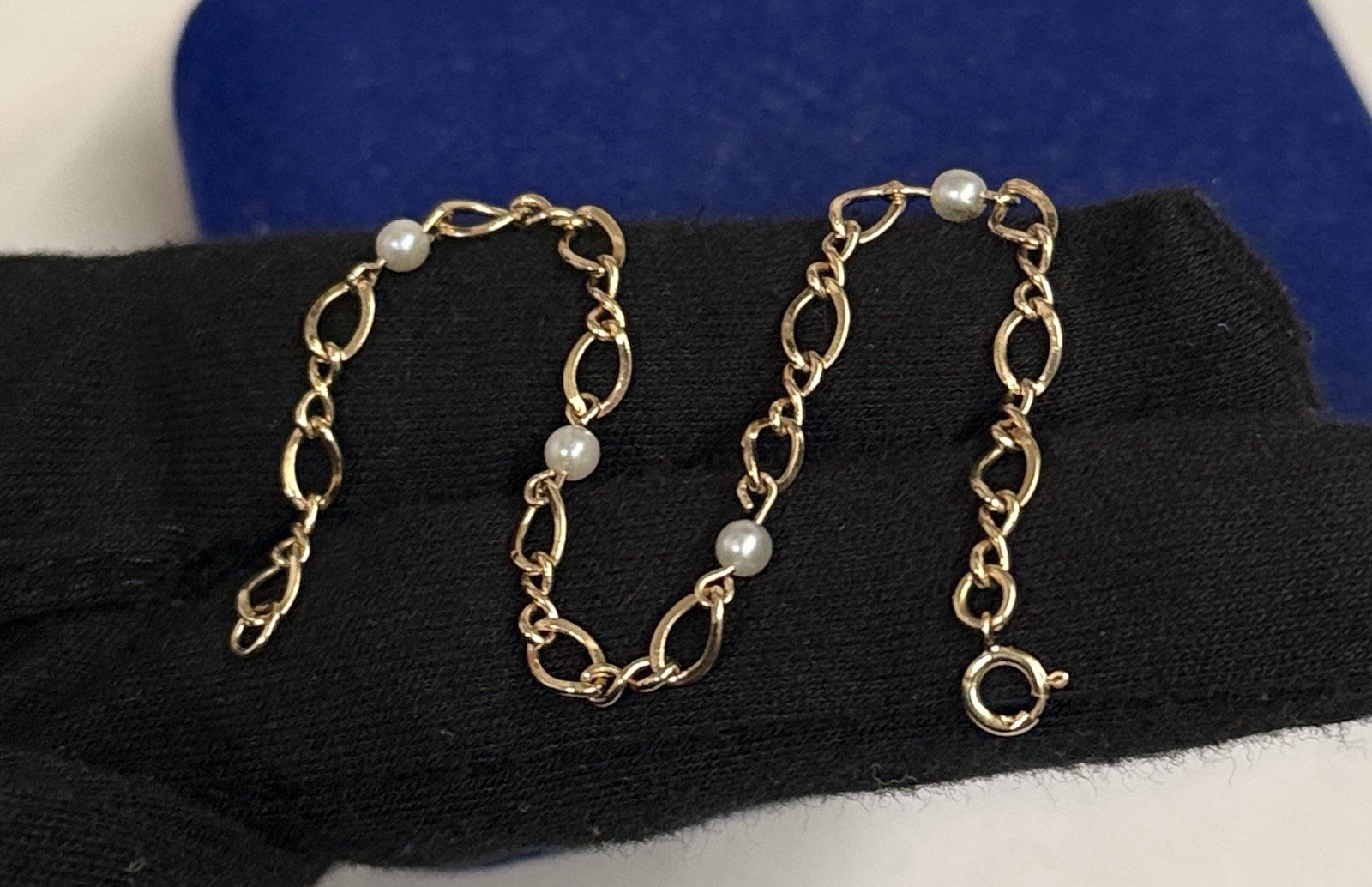 Infinity 12k Gold Filled Curb Figaro Bracelet 7″ 4.3mm Gf Victorian Stunning