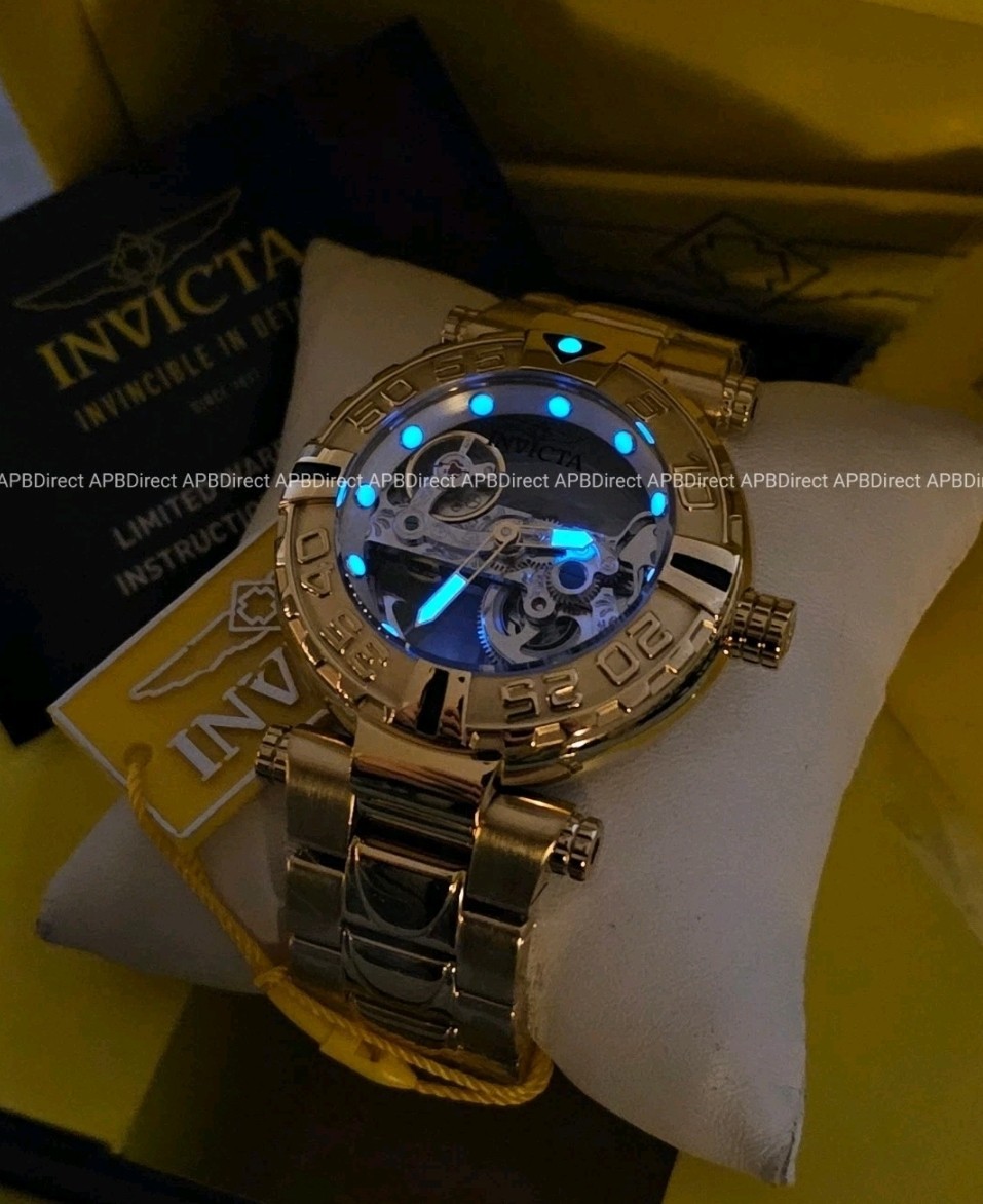 Invicta Subaqua Noma I – Automatic BRIDGE Mvmnt Skeleton Gold Plated mens watch