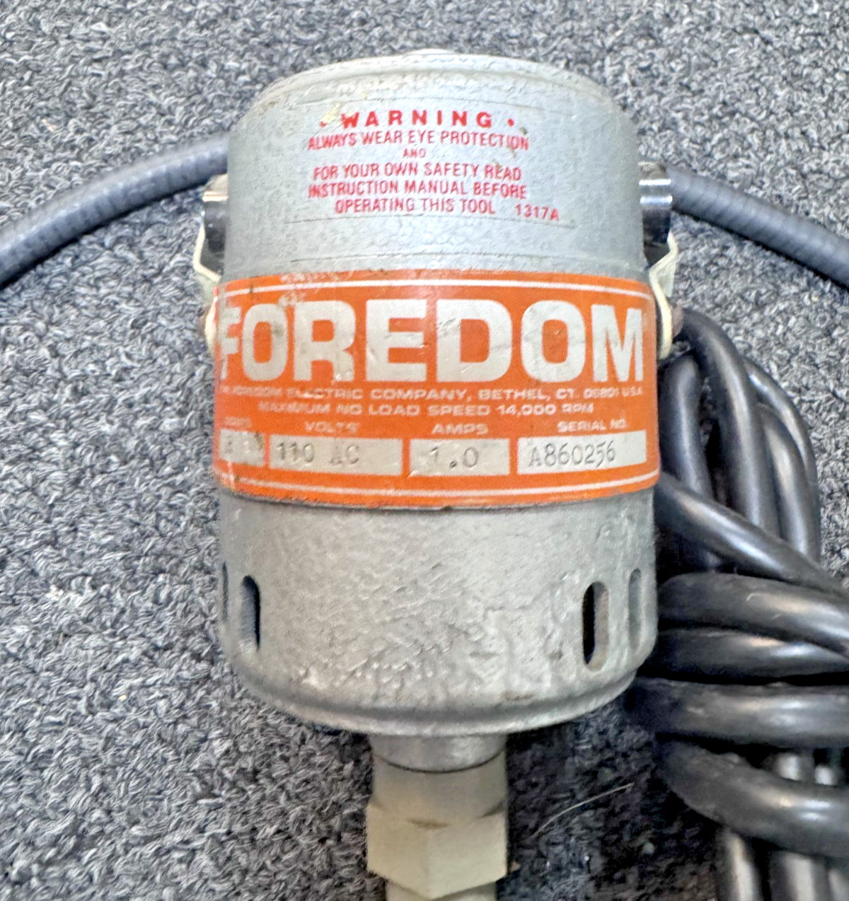 FOREDOM SERIES R, VOLTS 110 AC, AMPS 1.0, 14,000 RPM, USA, UNTESTED