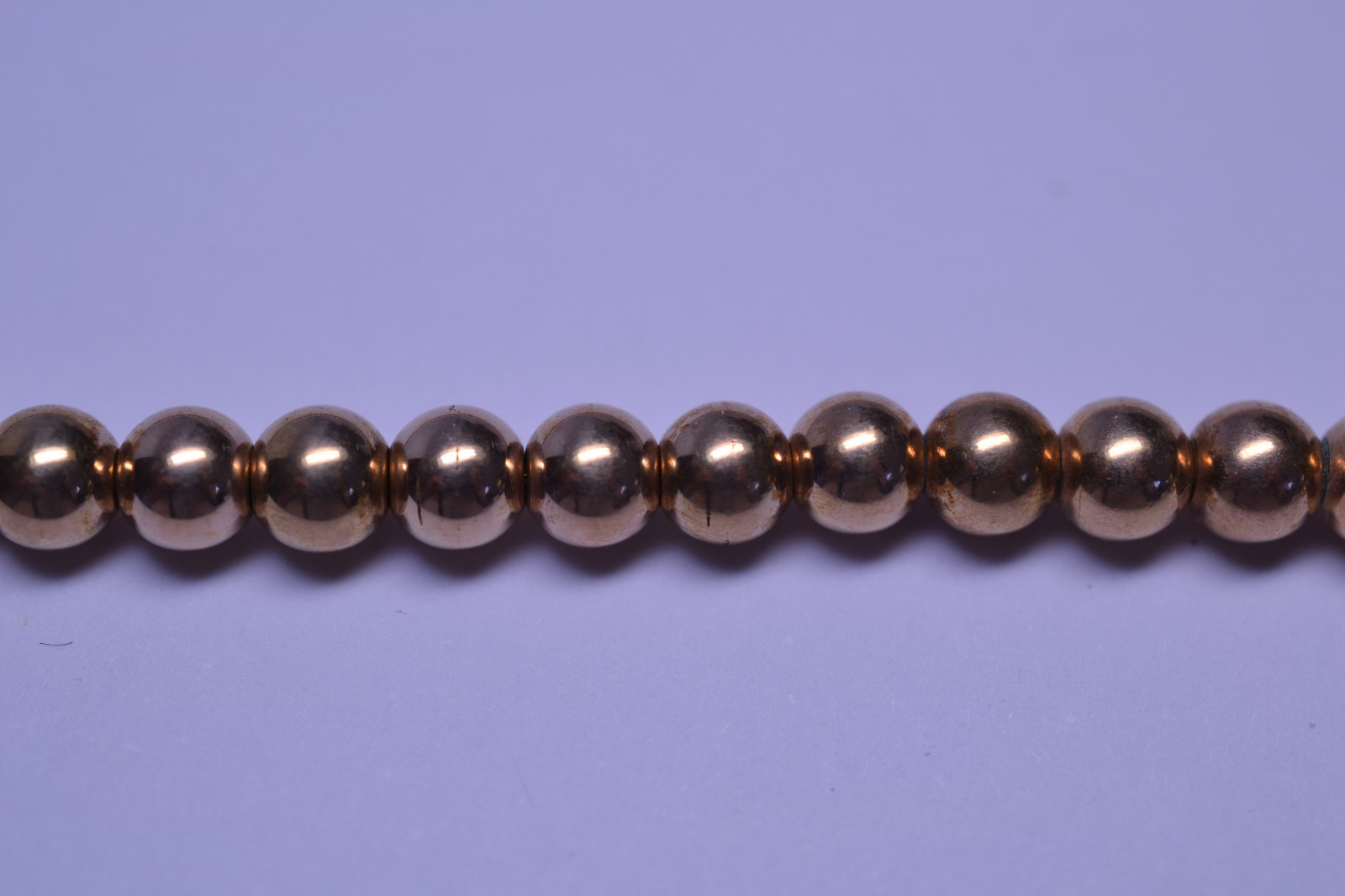 VINTAGE GOLD FILLED 5.4 MM BEADS ON CHAIN NECKLACE – 20.5 IN. LONG – 29.1 GRAMS