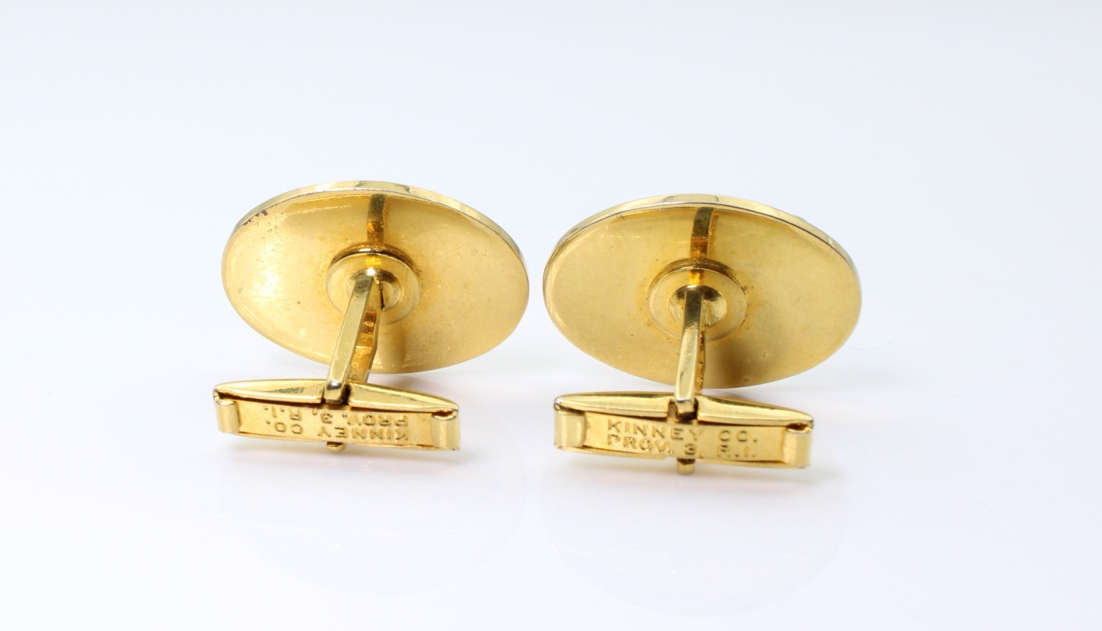 Vintage Kinney Co. Prov. RI Johnnie Walker Red Label Enamel Cufflinks Gold Tone