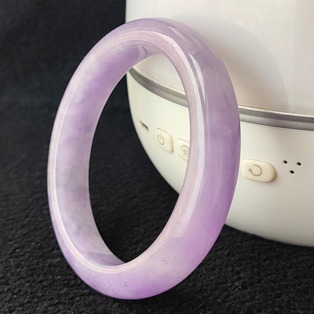 Certified Grade A Lavender 55mm Natural Burma Jade jadeite Bangle Bracelet