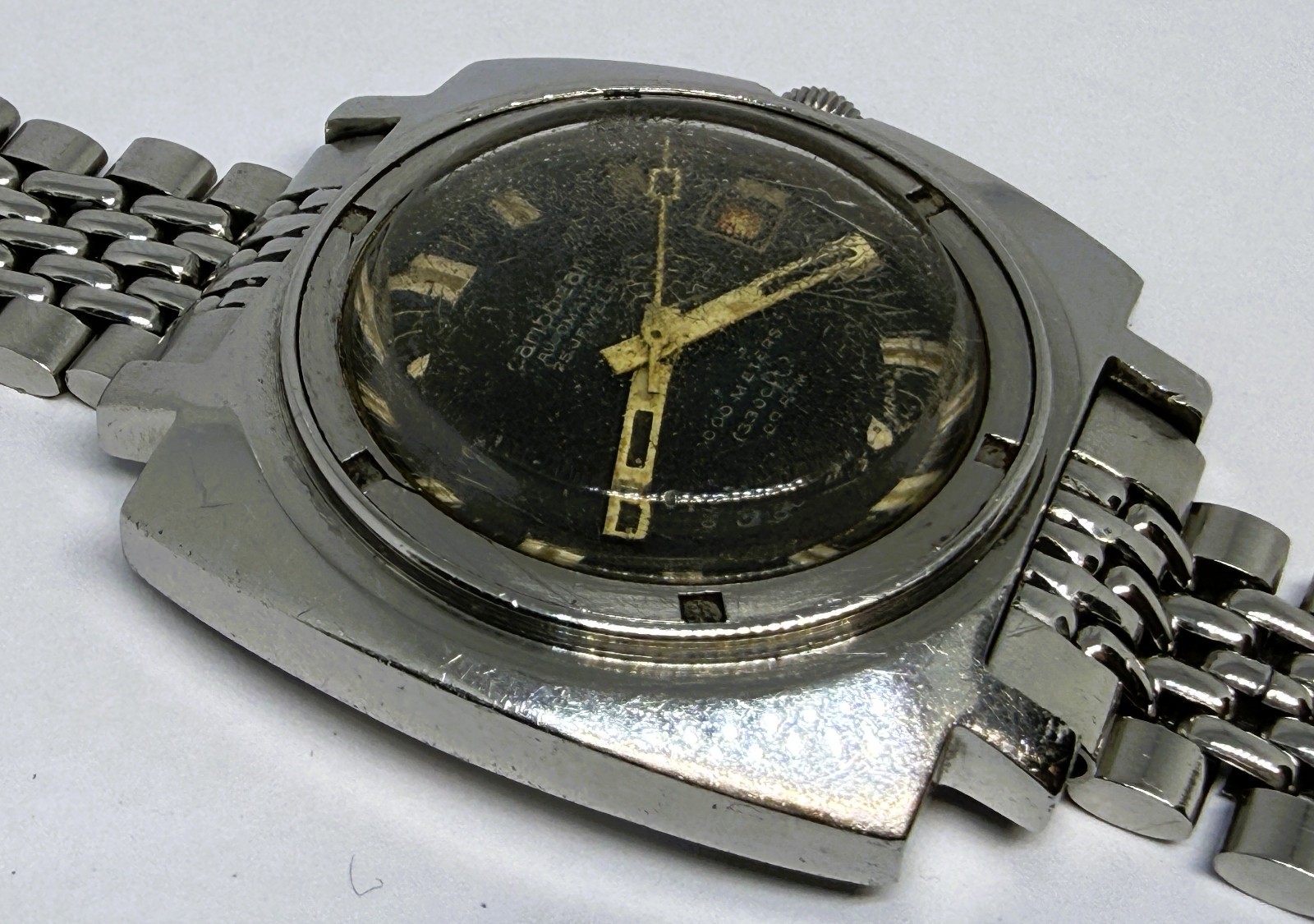 1960s Jenny Caribbean 1000m 706 Vintage Diver MONOBLOC Triple Safe BEZEL MISSING