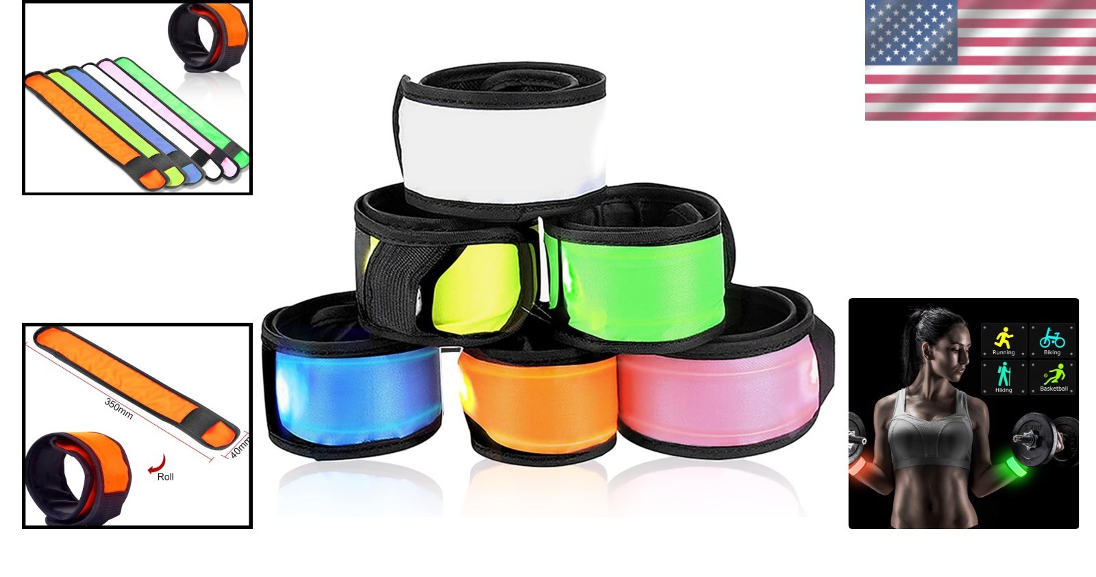 Versatile Night Visibility Wrist Bands – 6 Pack LED Slap Bracelets for All Ages