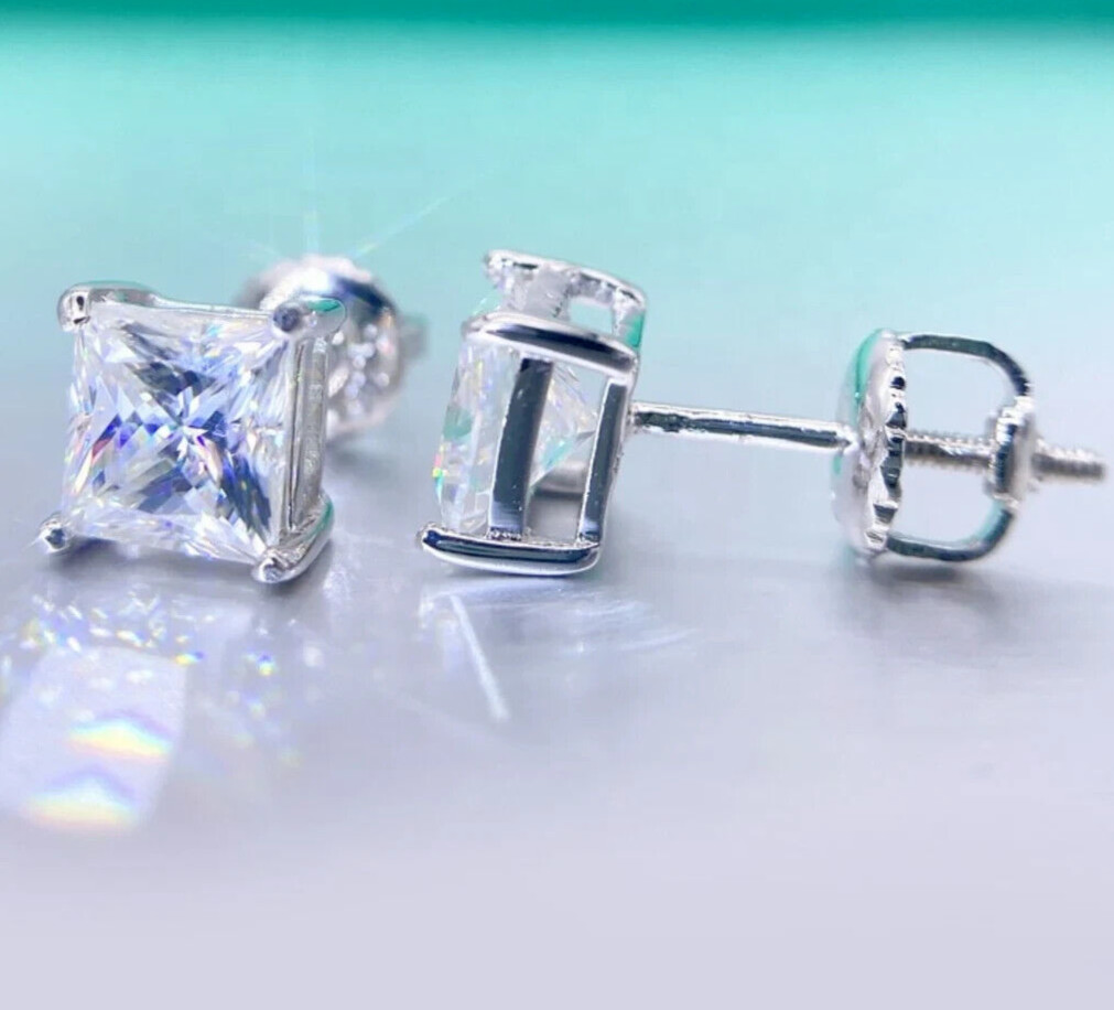 2.50 Ct Certified Off White Diamond Solitaire Studs 925 Silver Great Shine