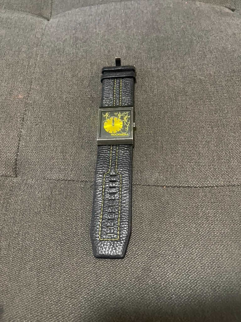 Vintage Rockwell Mercedes Vogue Lady BLACK Square Analog Quartz Watch
