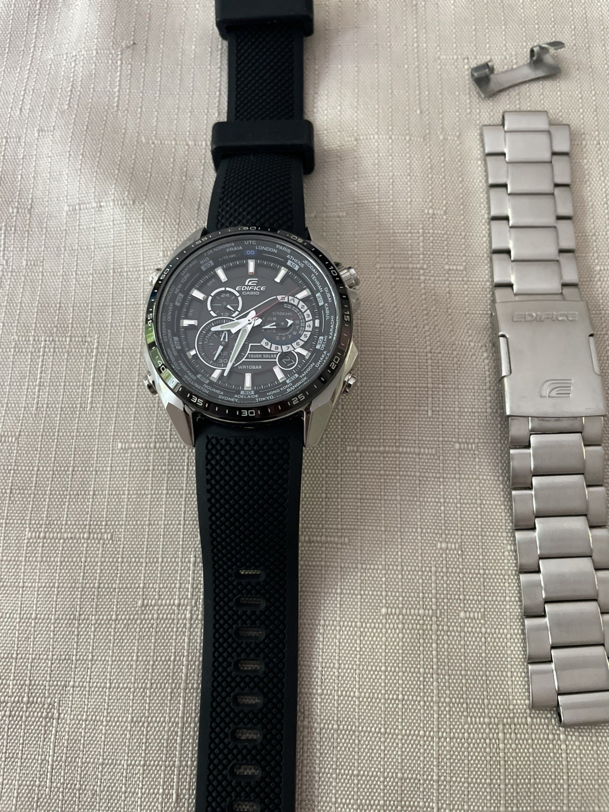 Casio Edifice Tough Solar Chronograph EQS-500 Men Watch-Excellent Condition
